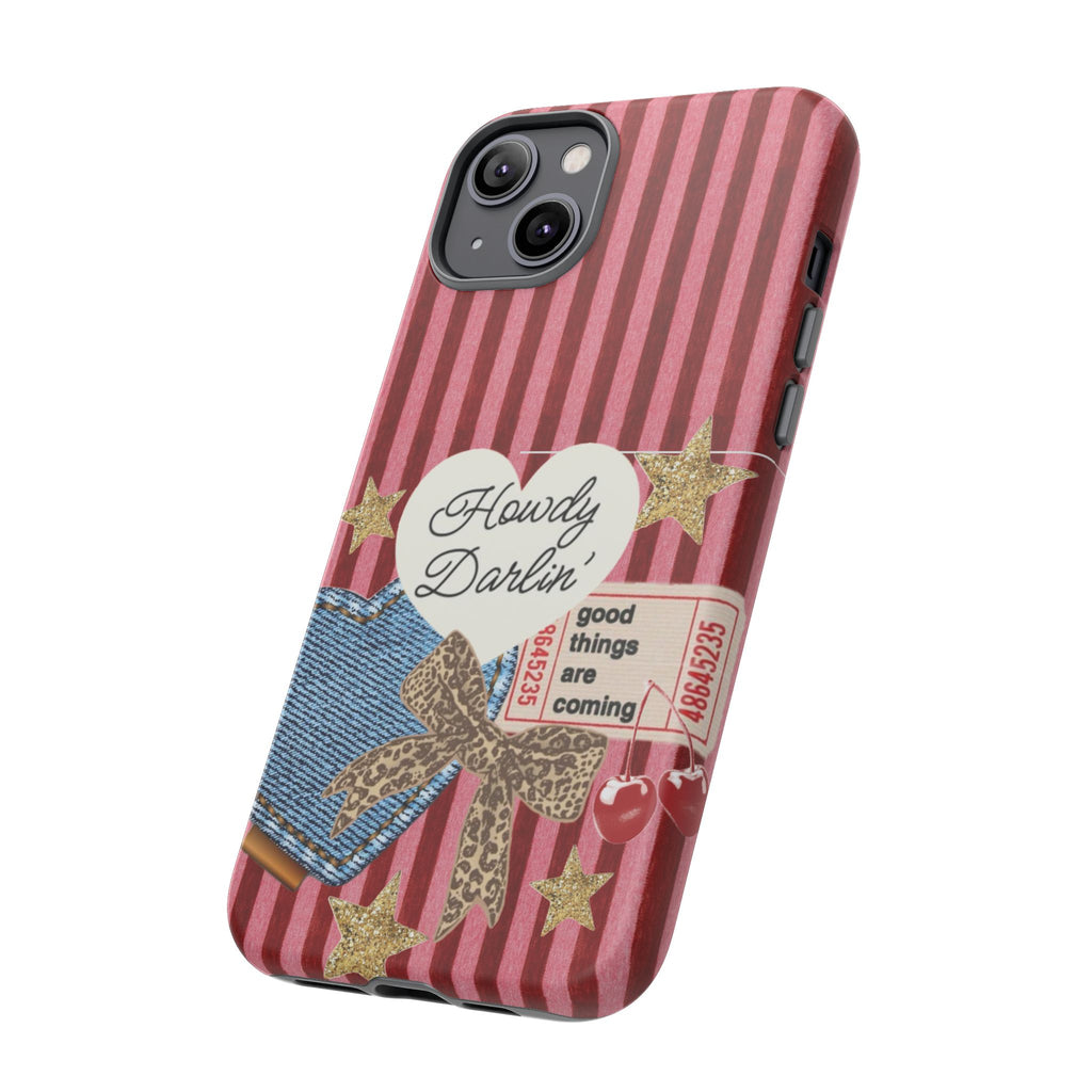Howdy Darlin' Case — Denim Heart & Vintage Ticket Design
