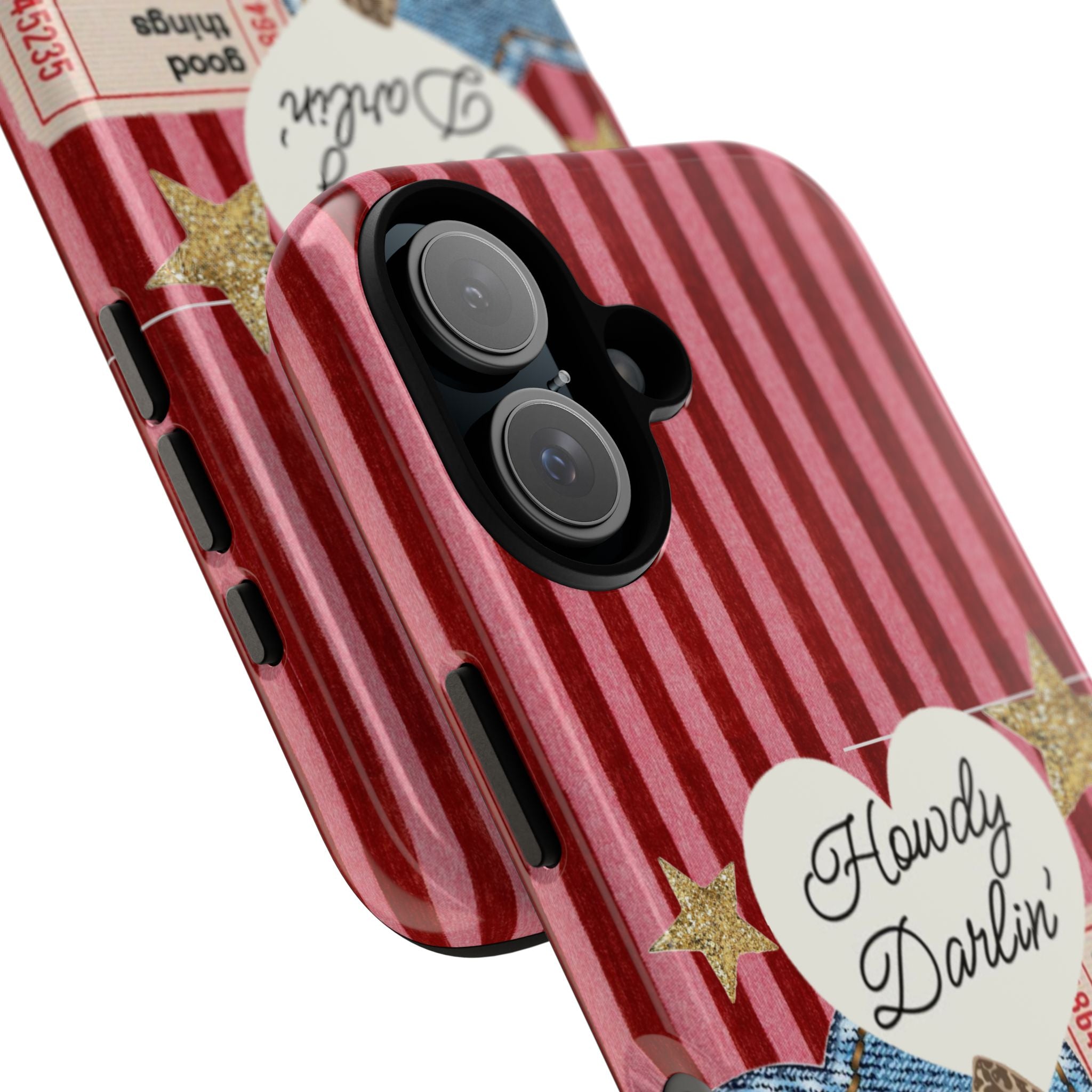 Howdy Darlin' Case — Denim Heart & Vintage Ticket Design