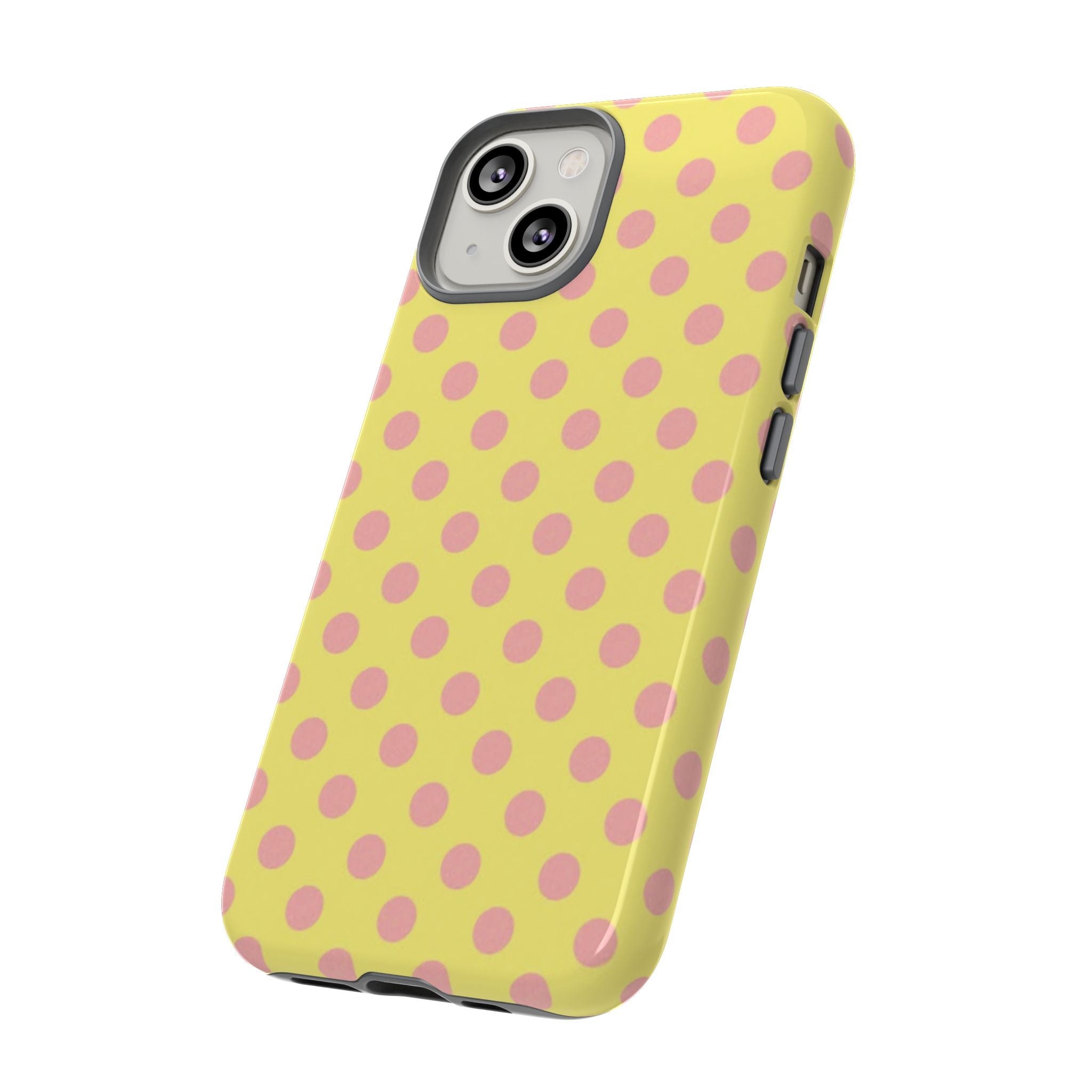 Yellow Polka Dot Phone Case — Cute Pink Dot Tough Case