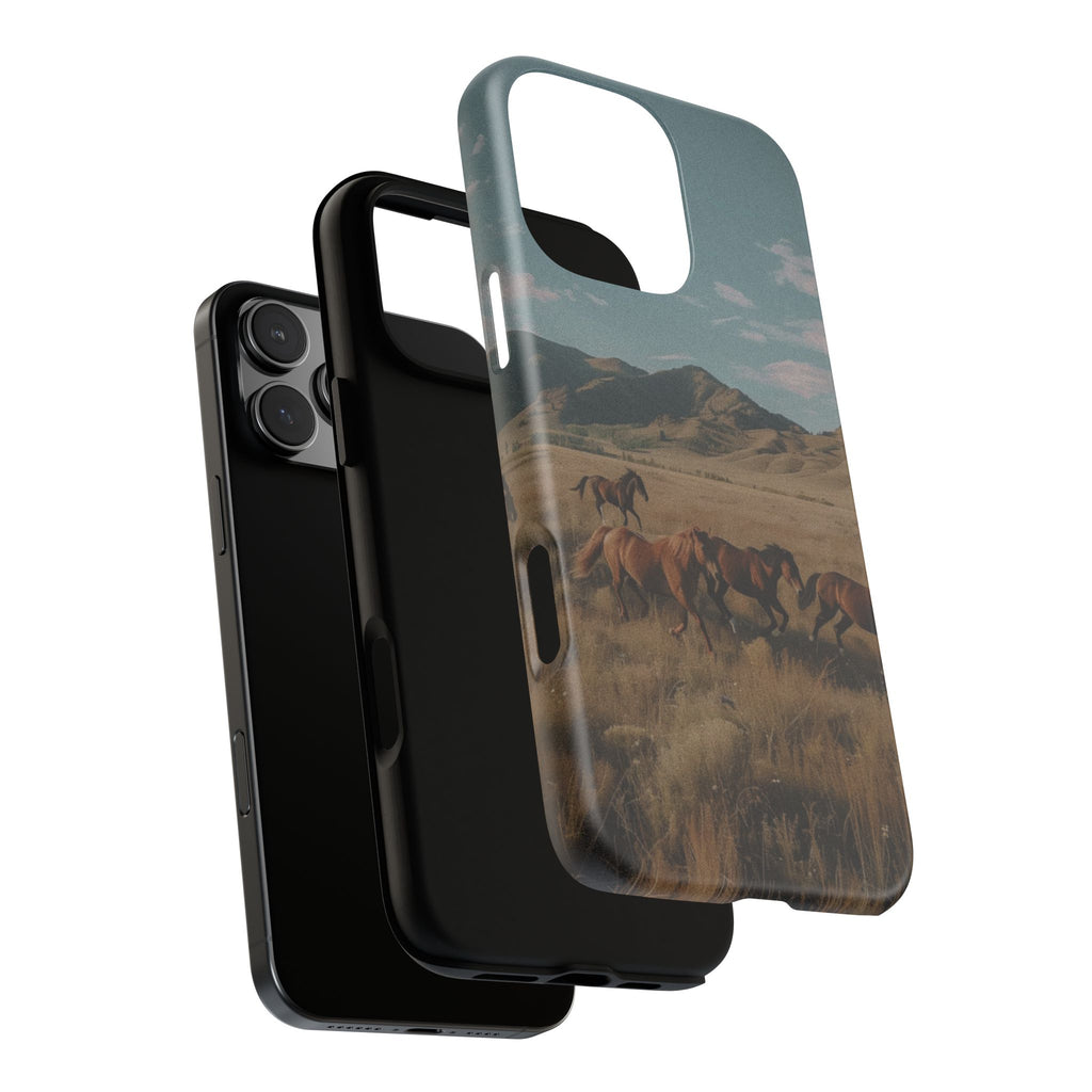 Wild Mustang – Durable Protective iPhone Case with Scenic Desert Horse Design