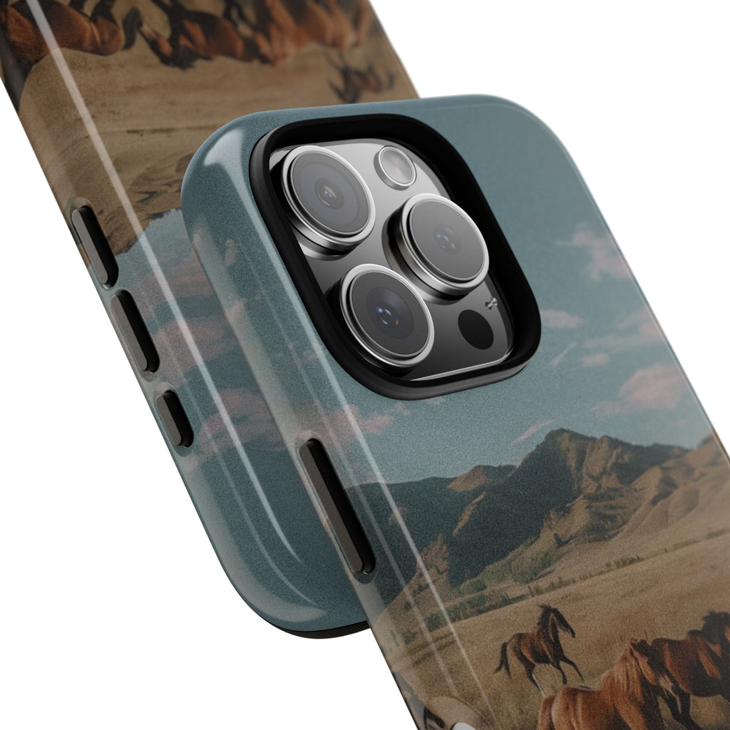 Wild Mustang – Durable Protective iPhone Case with Scenic Desert Horse Design