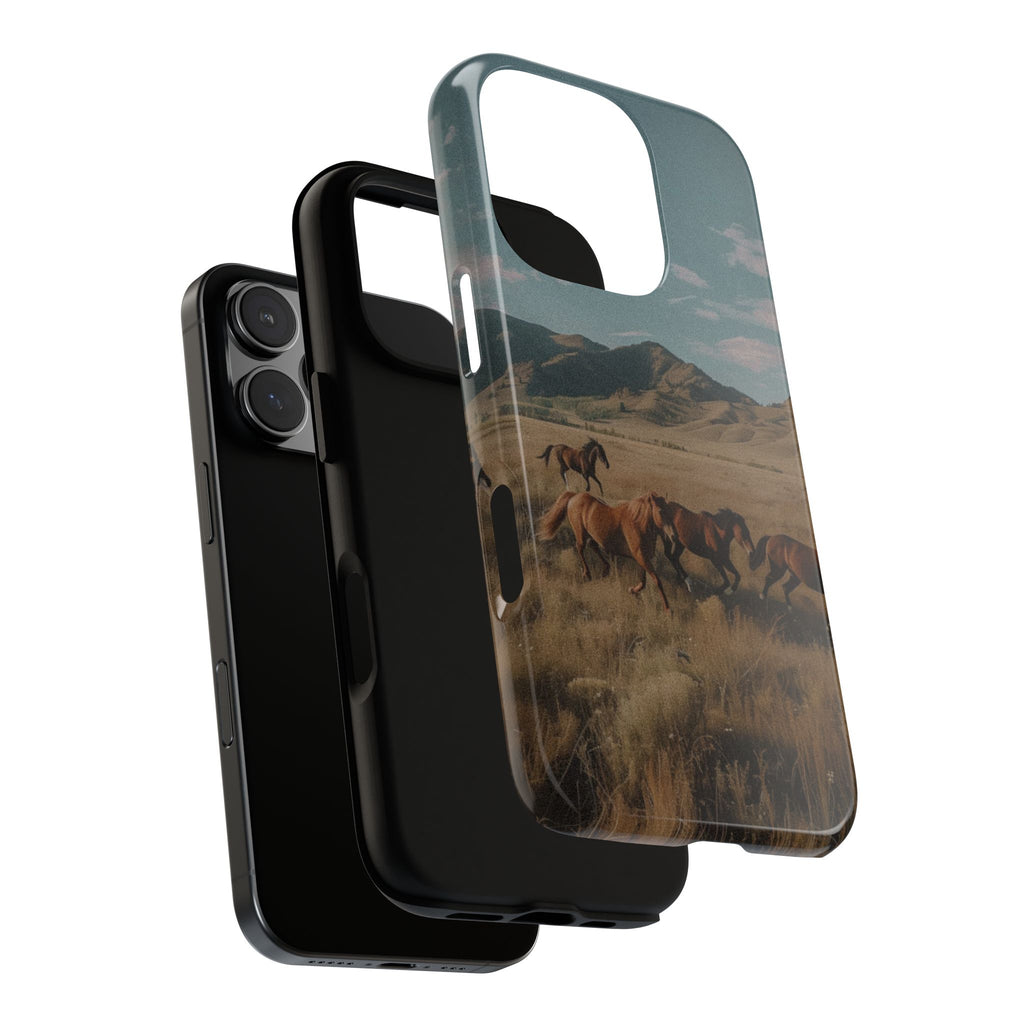 Wild Mustang – Durable Protective iPhone Case with Scenic Desert Horse Design