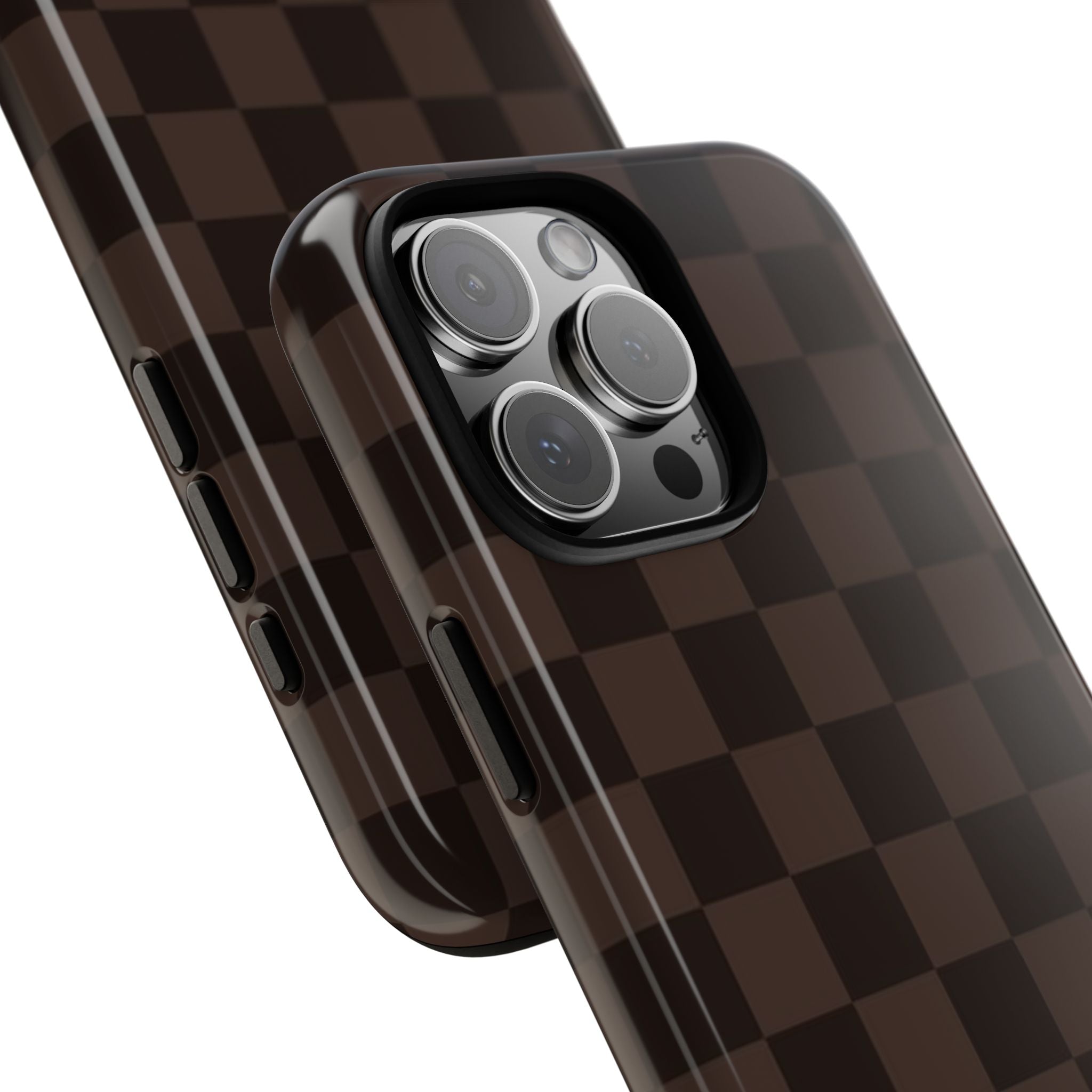 Lucky Chocolate Checkered  — Brown Grid Protective Cover