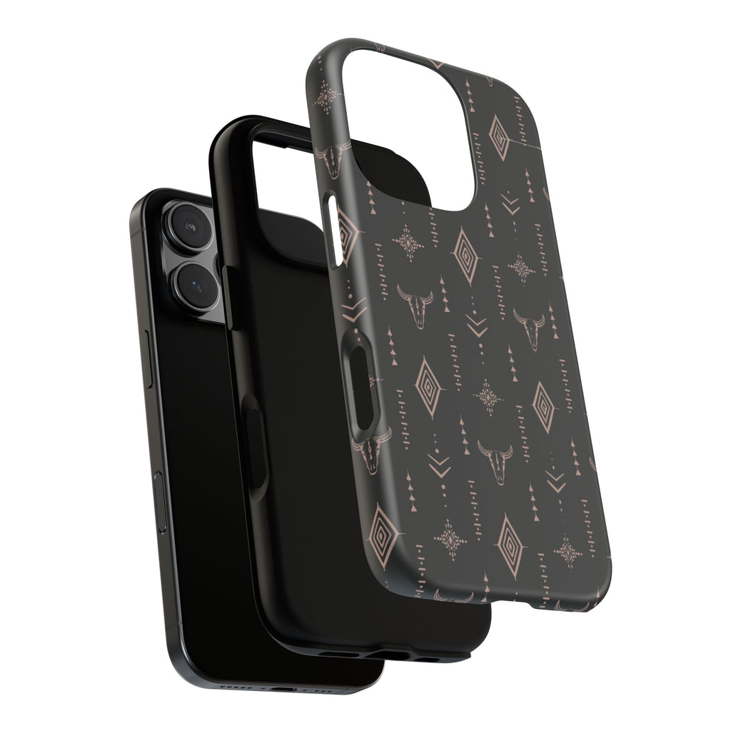 Western Diamond Bull Tough Phone Case — Protective Southwestern Pattern