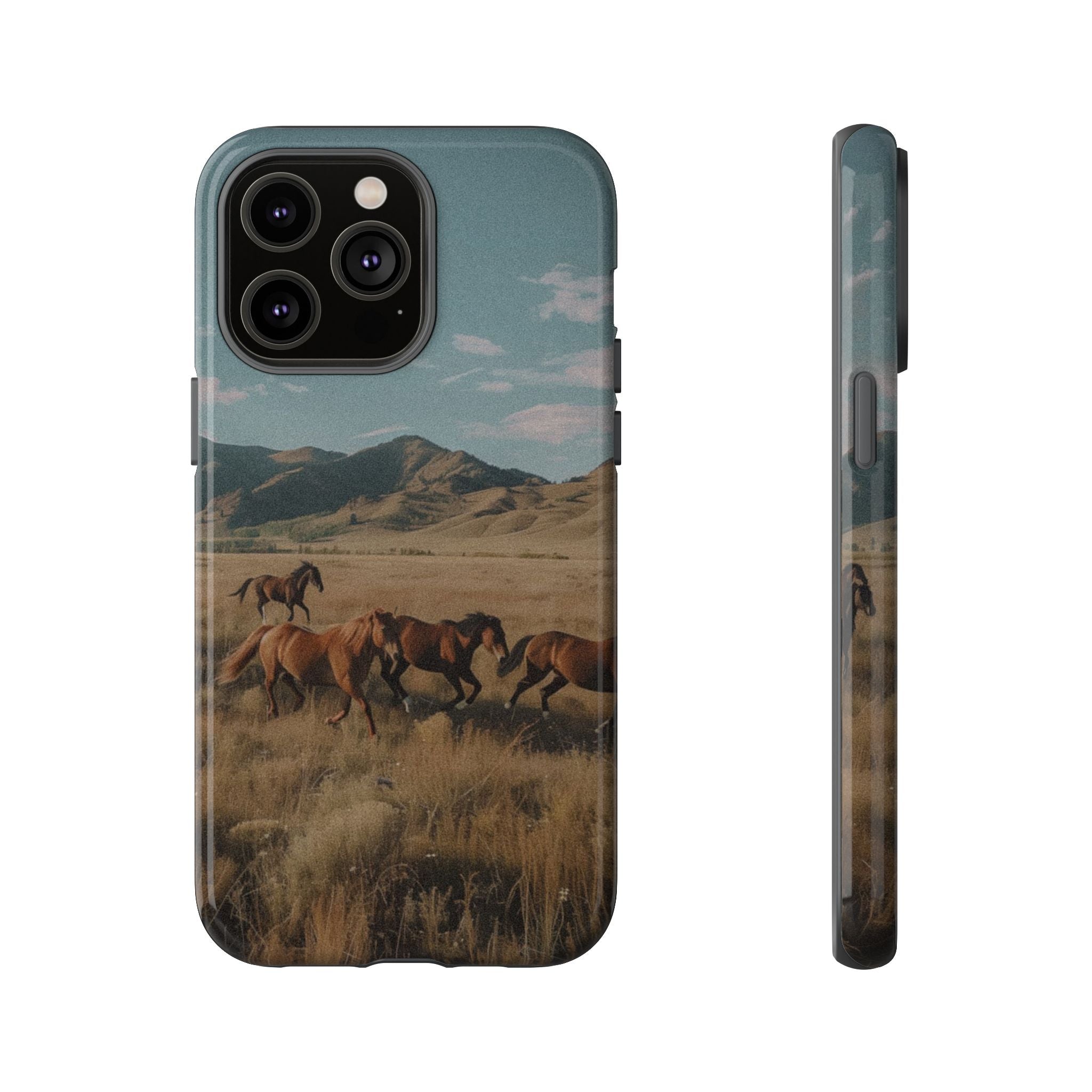 Wild Mustang – Durable Protective iPhone Case with Scenic Desert Horse Design