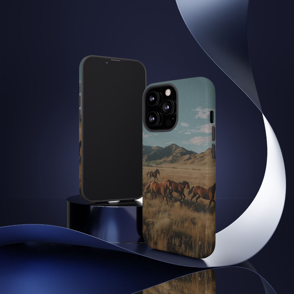 Wild Mustang – Durable Protective iPhone Case with Scenic Desert Horse Design