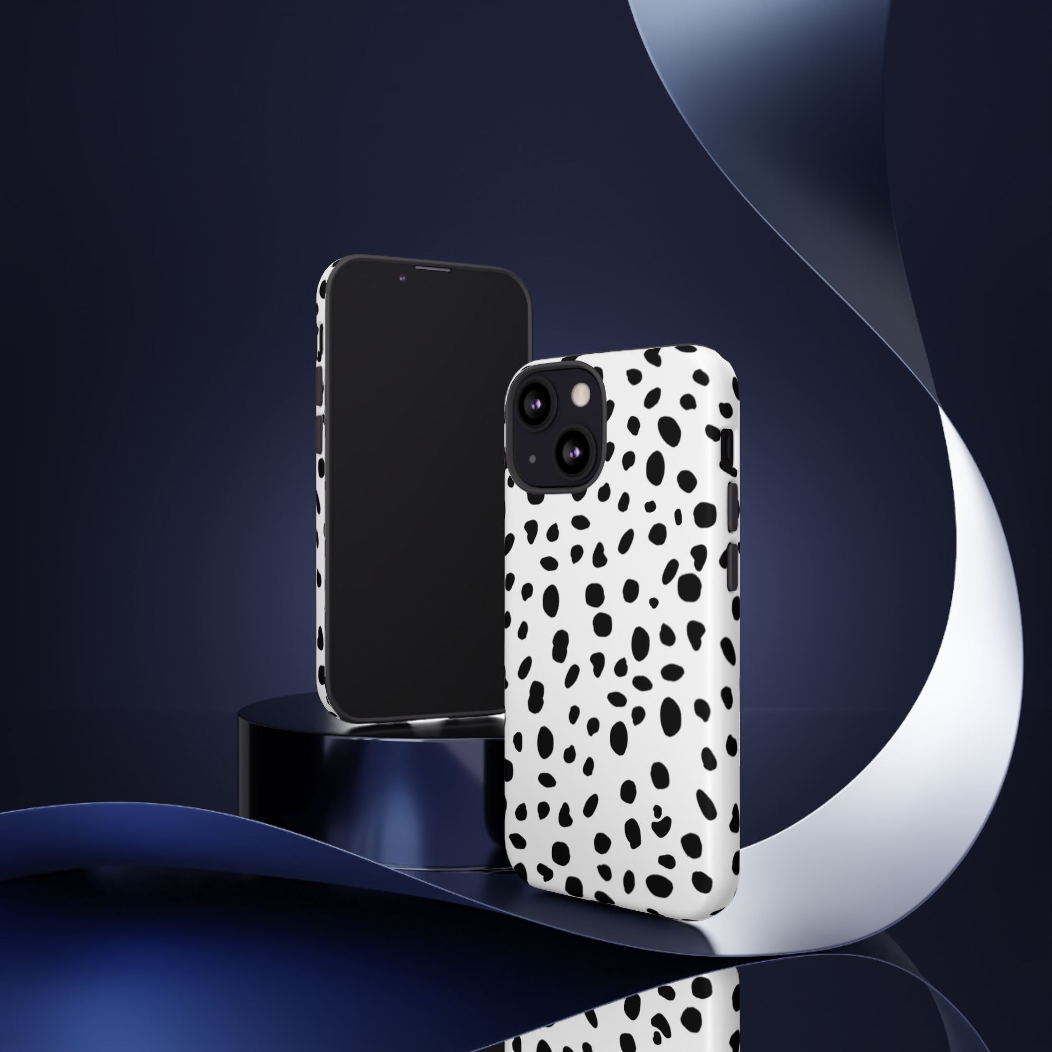 Dalmatian Spot Tough Phone Case — Black & White Protective Cover