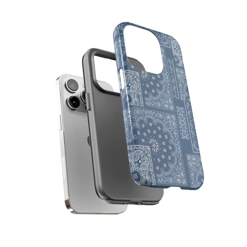 Blue Bandana Tough Phone Case — Rugged Protective iPhone Cover