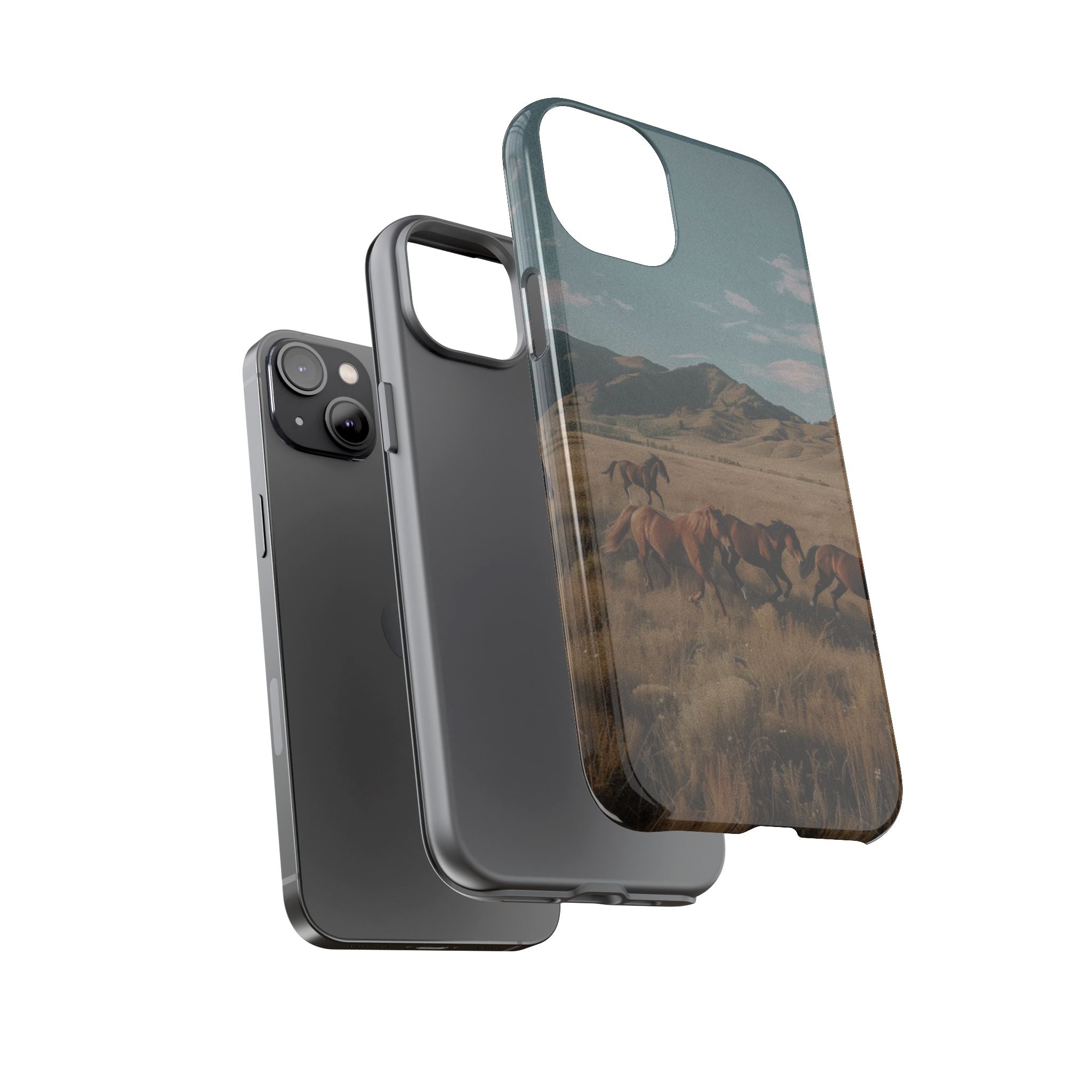 Wild Mustang – Durable Protective iPhone Case with Scenic Desert Horse Design