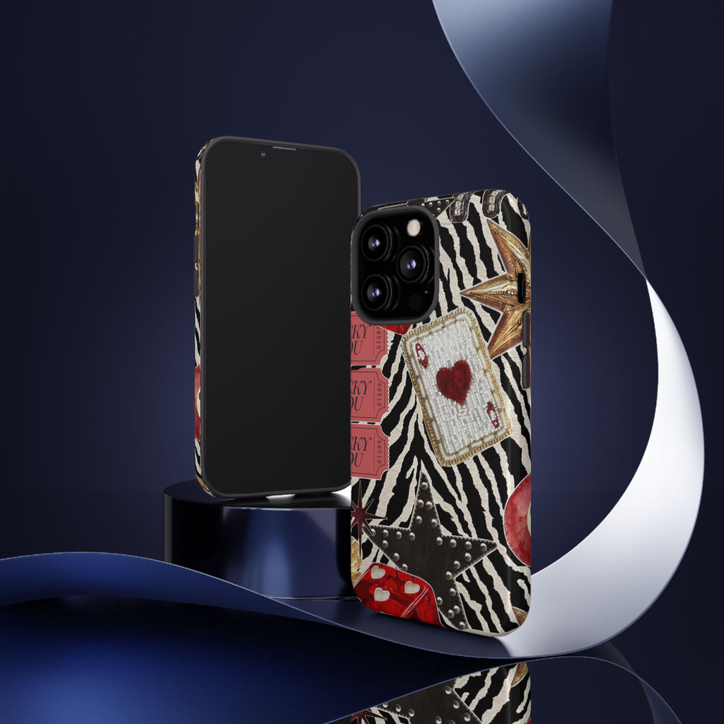 Retro Vegas Zebra Print- Durable Phone Case