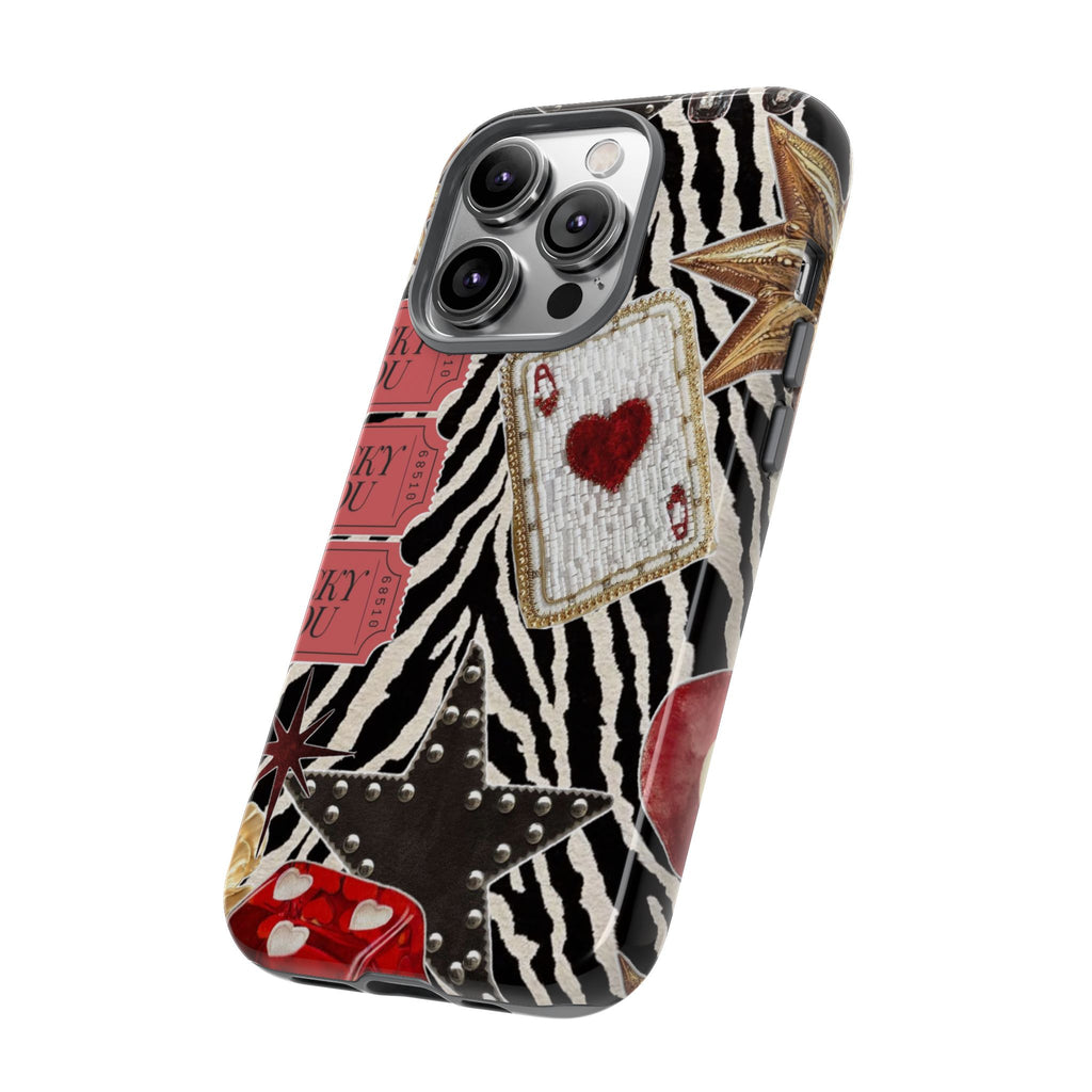 Retro Vegas Zebra Print- Durable Phone Case