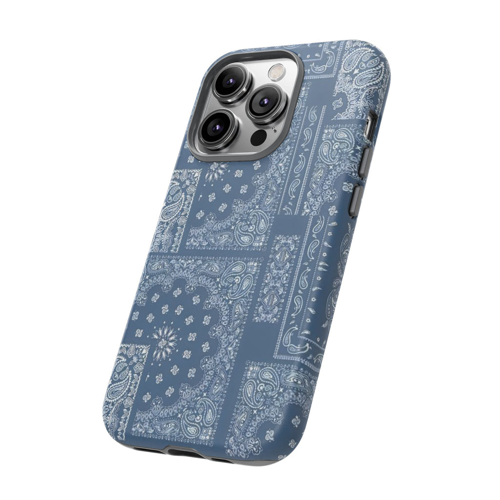 Blue Bandana Tough Phone Case — Rugged Protective iPhone Cover
