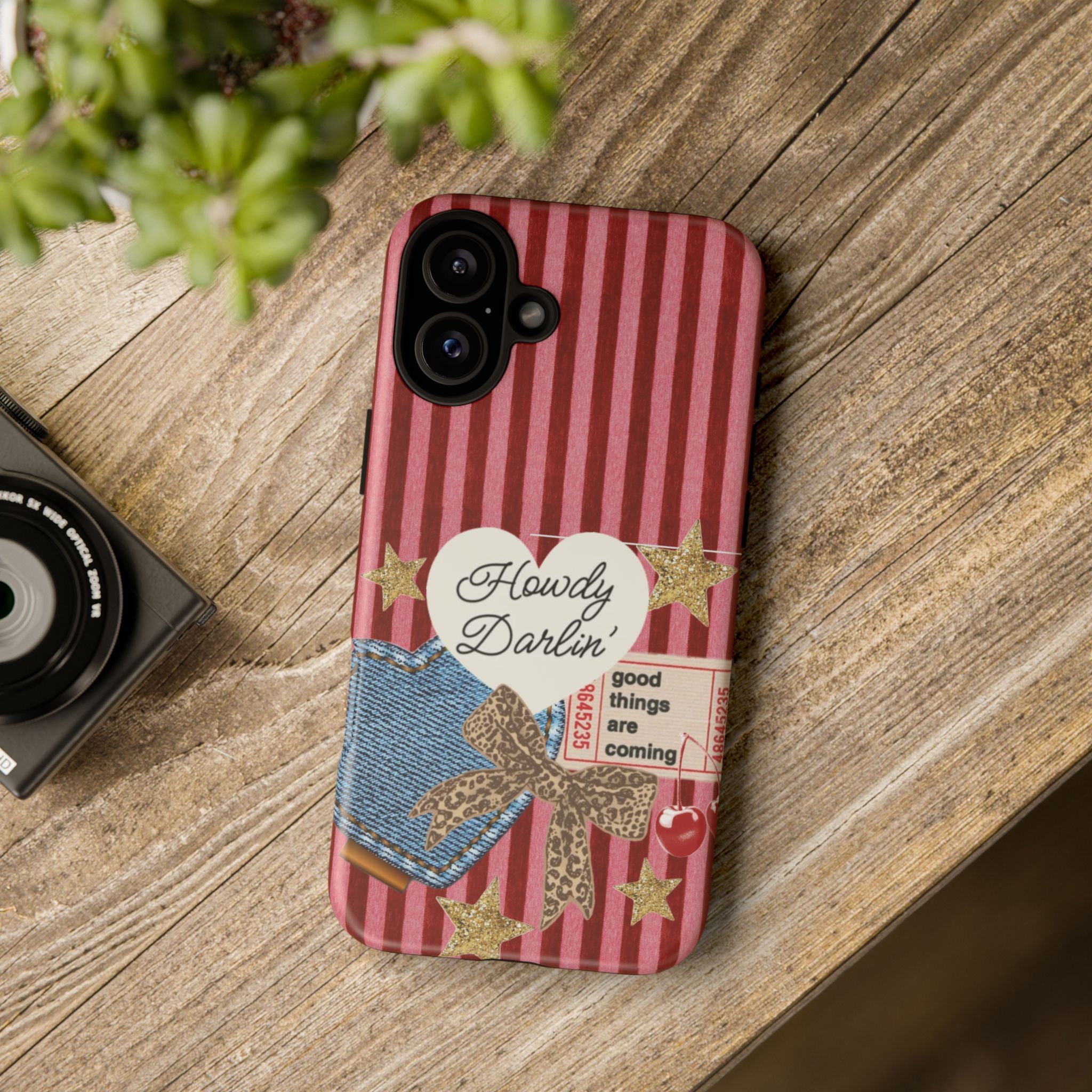 Howdy Darlin' Case — Denim Heart & Vintage Ticket Design