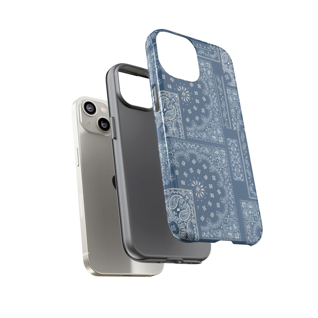 Blue Bandana Tough Phone Case — Rugged Protective iPhone Cover