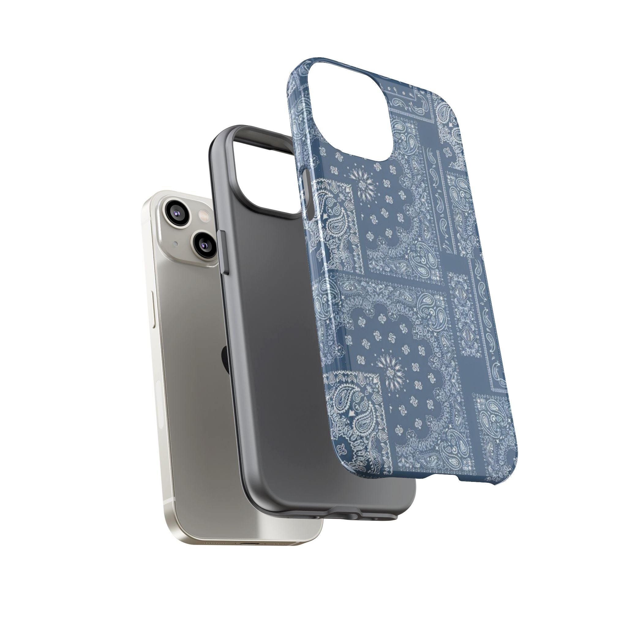 Blue Bandana Tough Phone Case — Rugged Protective iPhone Cover
