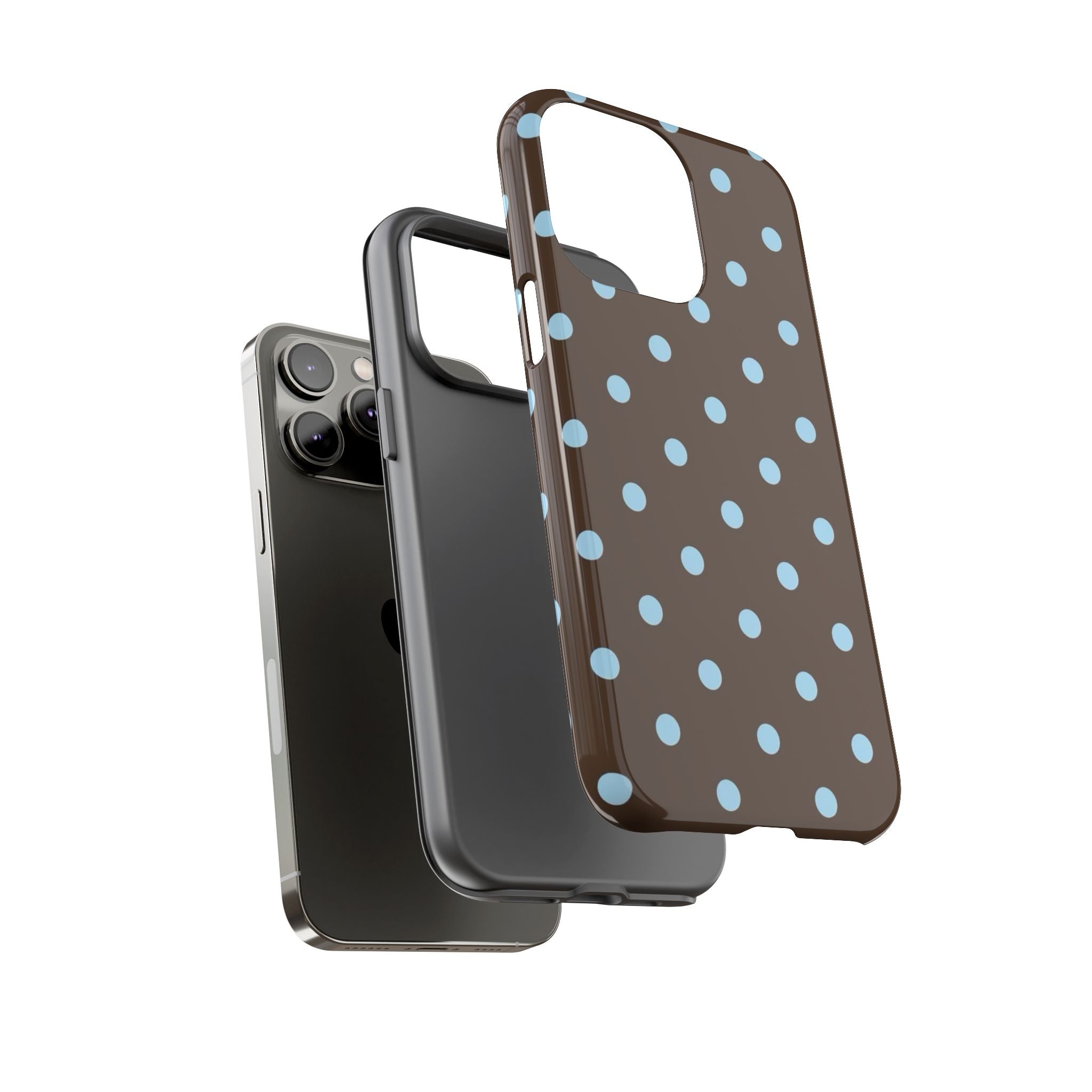 Brown Polka Dot Phone Case — Blue Dot Protective Tough Case