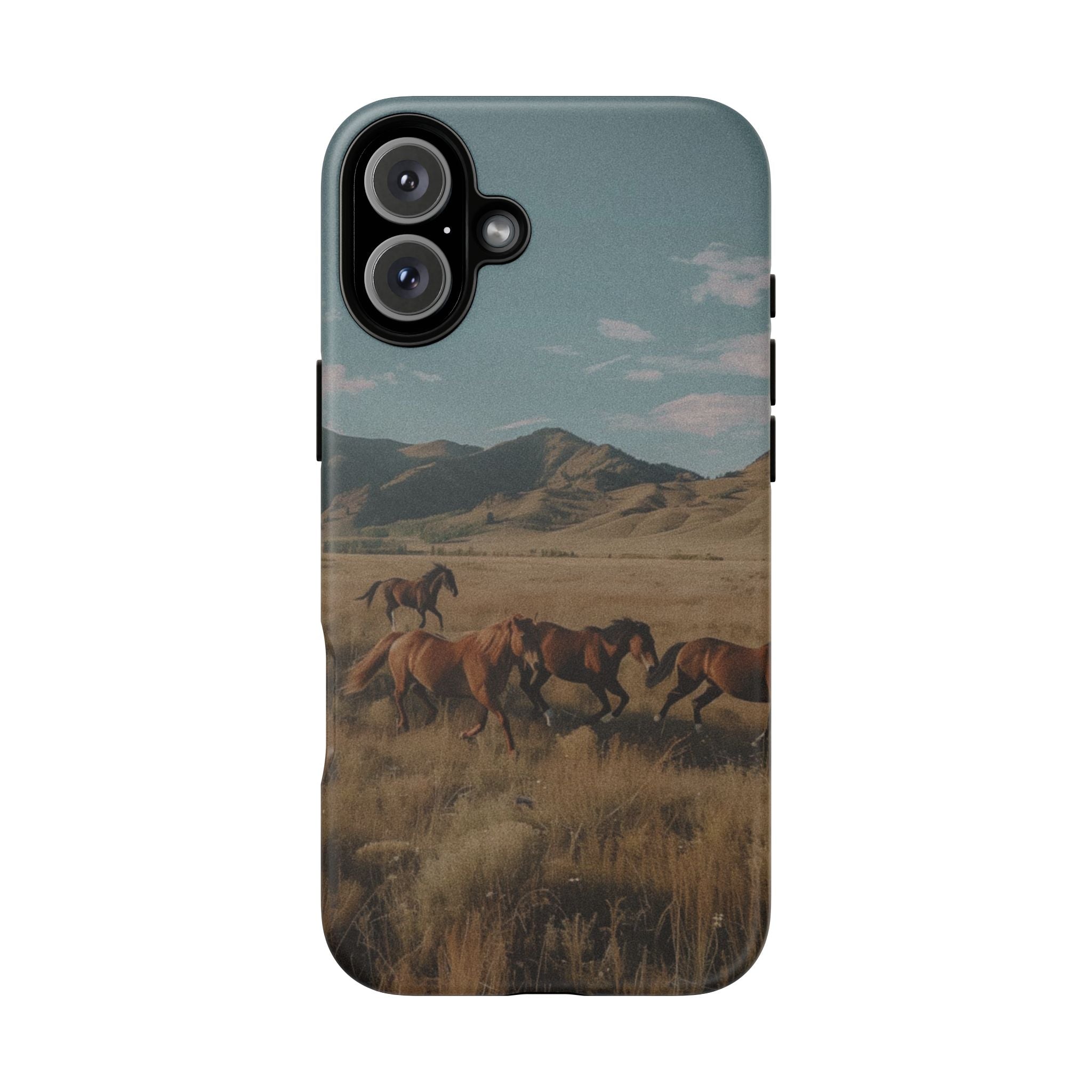 Wild Mustang – Durable Protective iPhone Case with Scenic Desert Horse Design