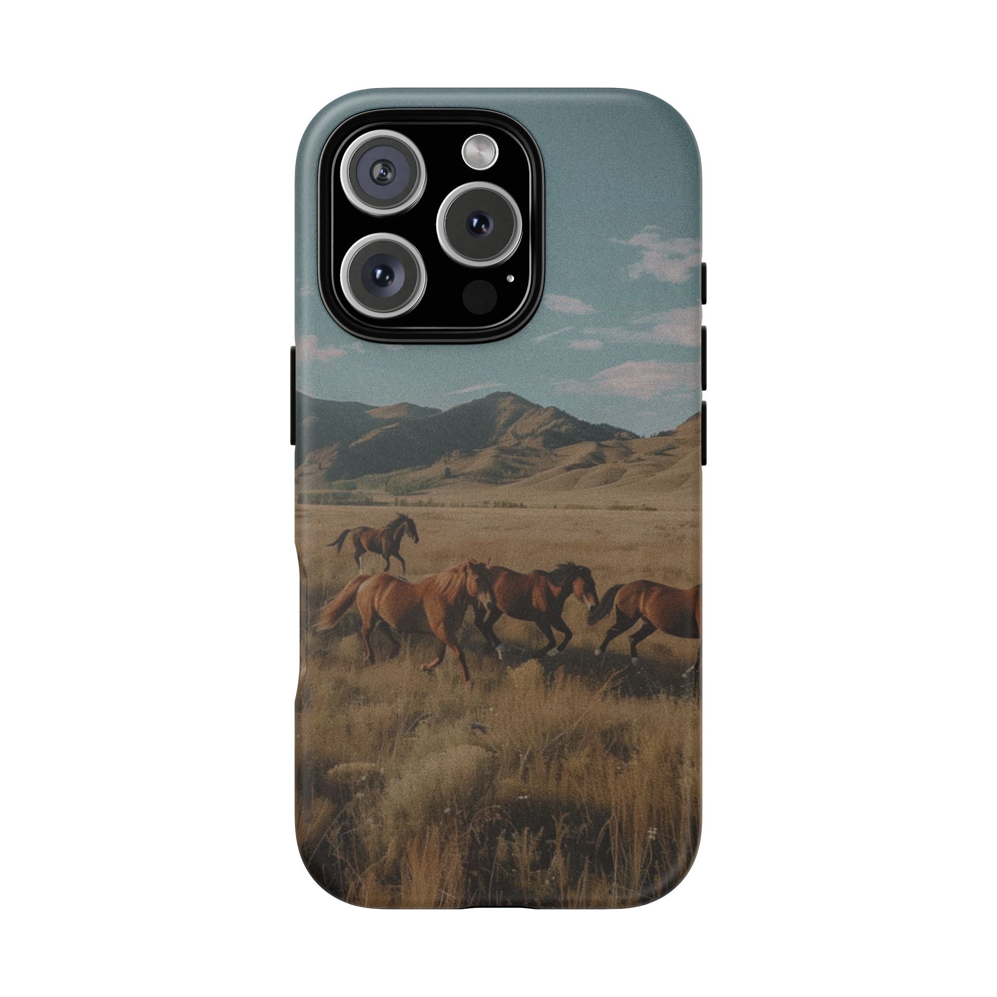 Wild Mustang – Durable Protective iPhone Case with Scenic Desert Horse Design