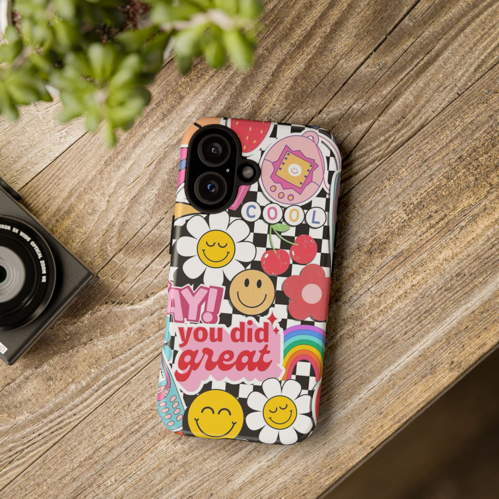 Retro Kawaii Sticker Collage, "You Did Great" Motivational Design