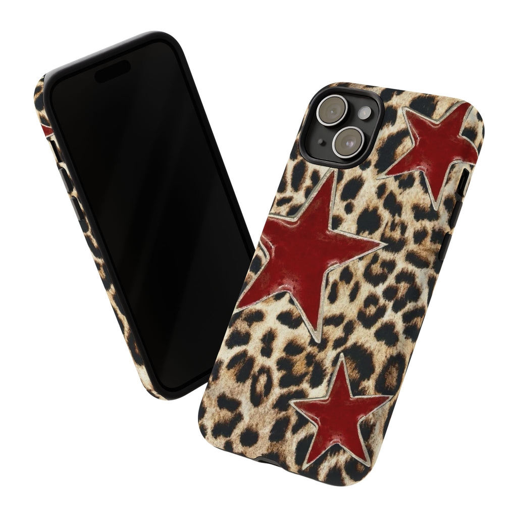 Ruby Leopard Star – Red Stars on Animal Print