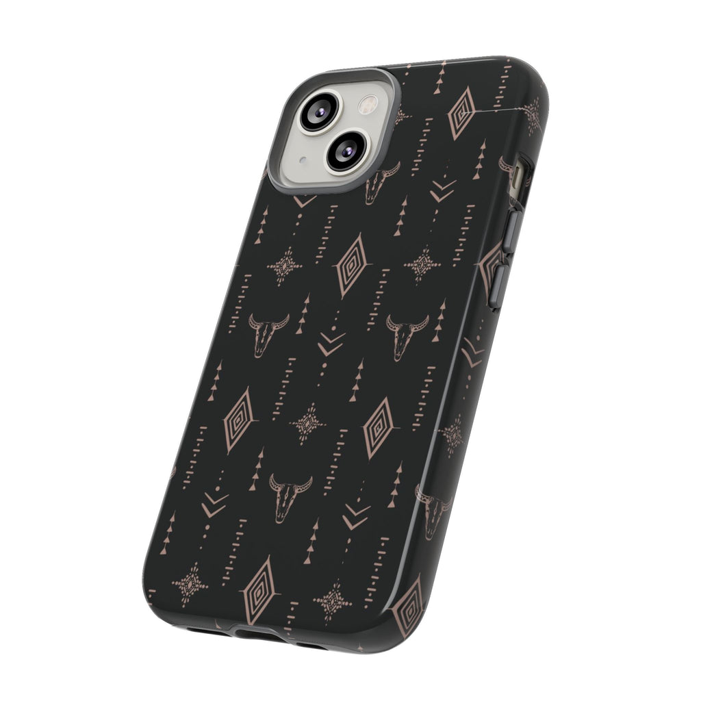 Western Diamond Bull Tough Phone Case — Protective Southwestern Pattern