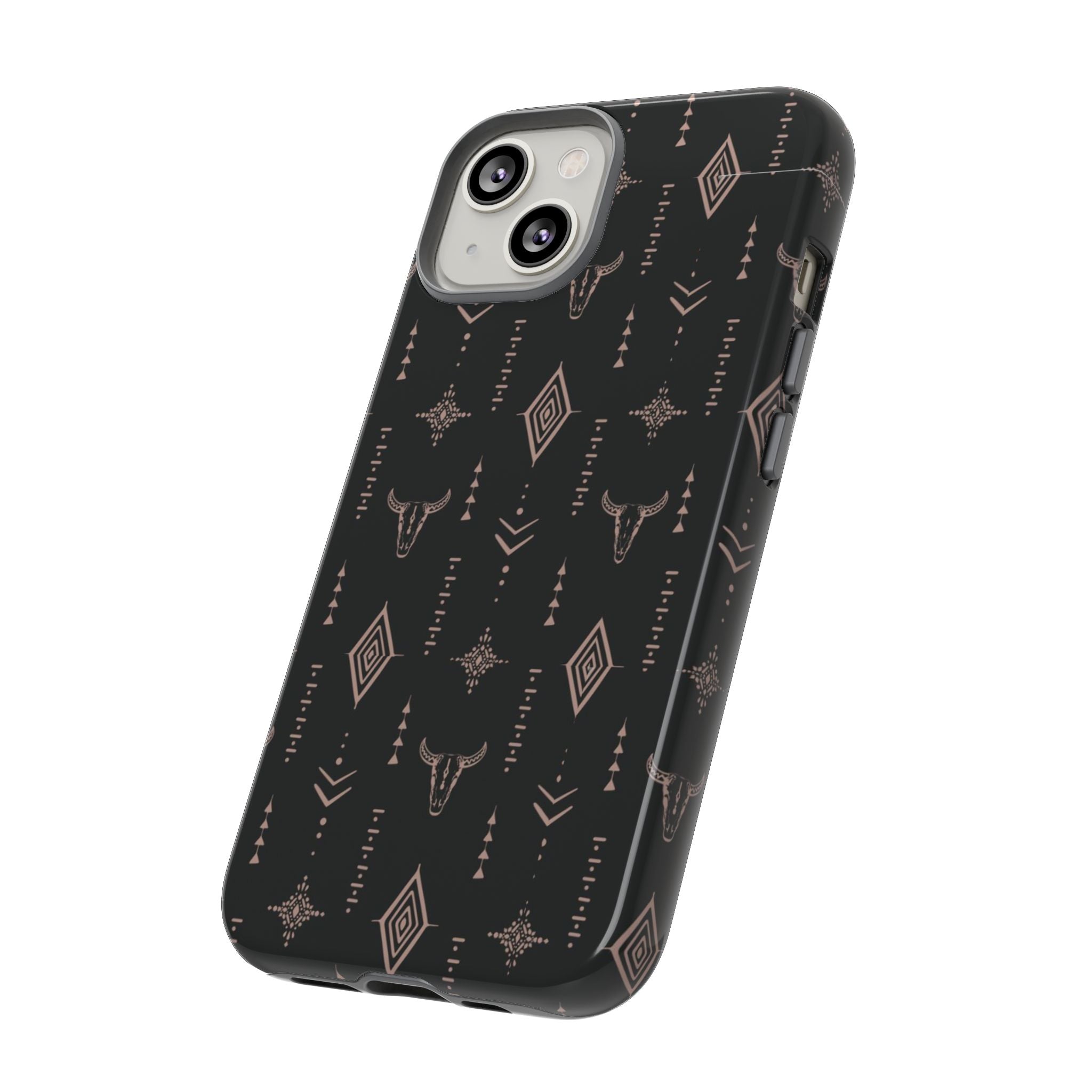 Western Diamond Bull Tough Phone Case — Protective Southwestern Pattern