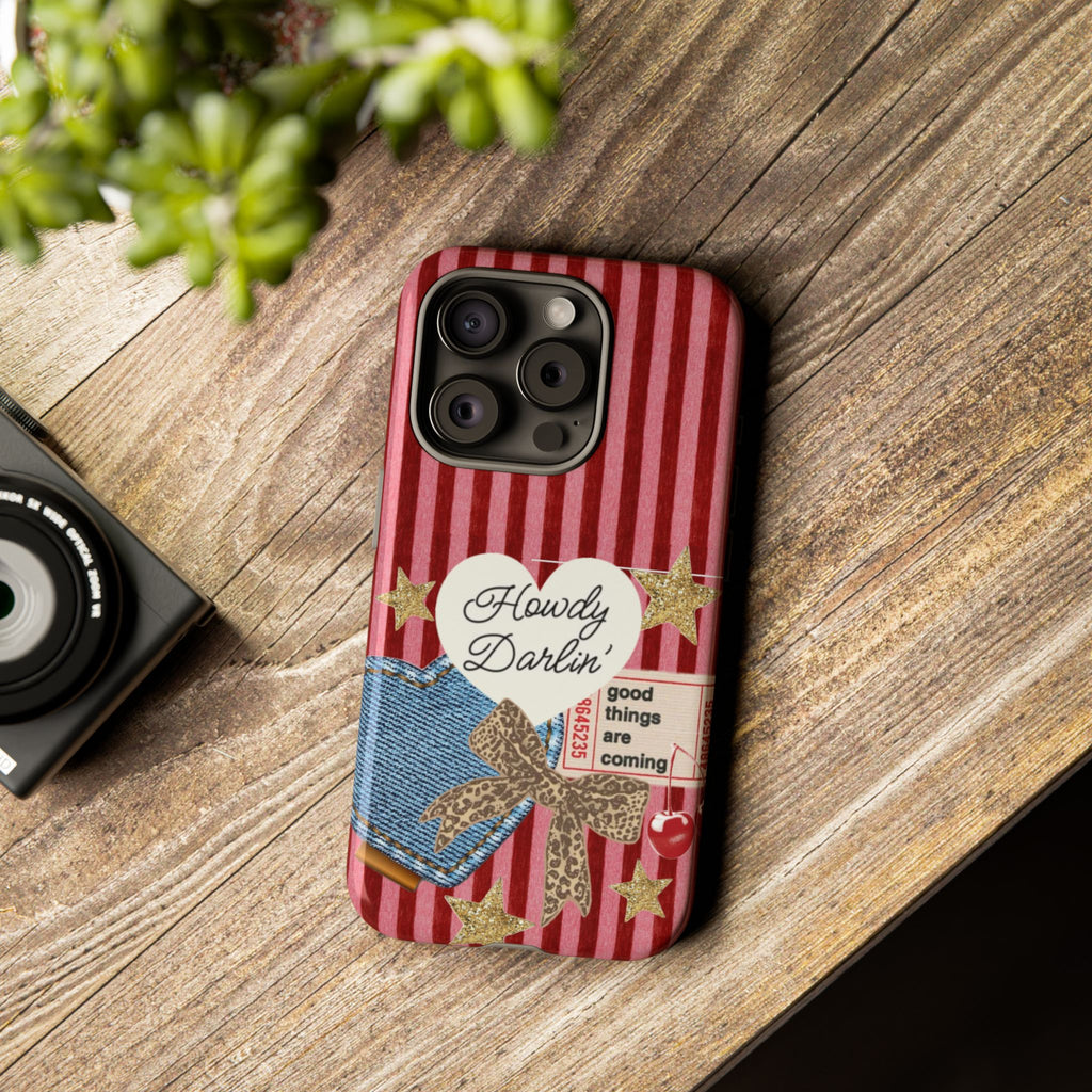 Howdy Darlin' Case — Denim Heart & Vintage Ticket Design