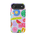 Good Vibes Only — Colorful Sticker Collage "No Bad Vibes" iPhone Case