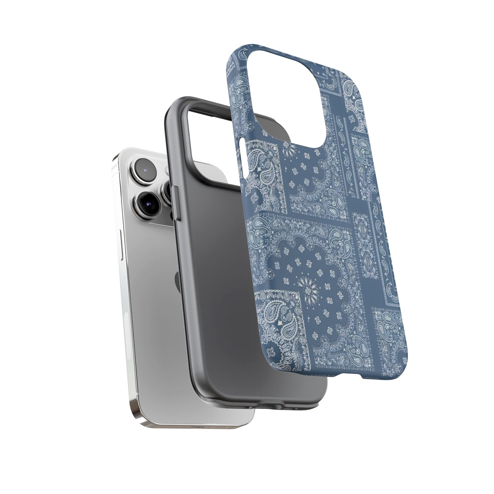 Blue Bandana Tough Phone Case — Rugged Protective iPhone Cover