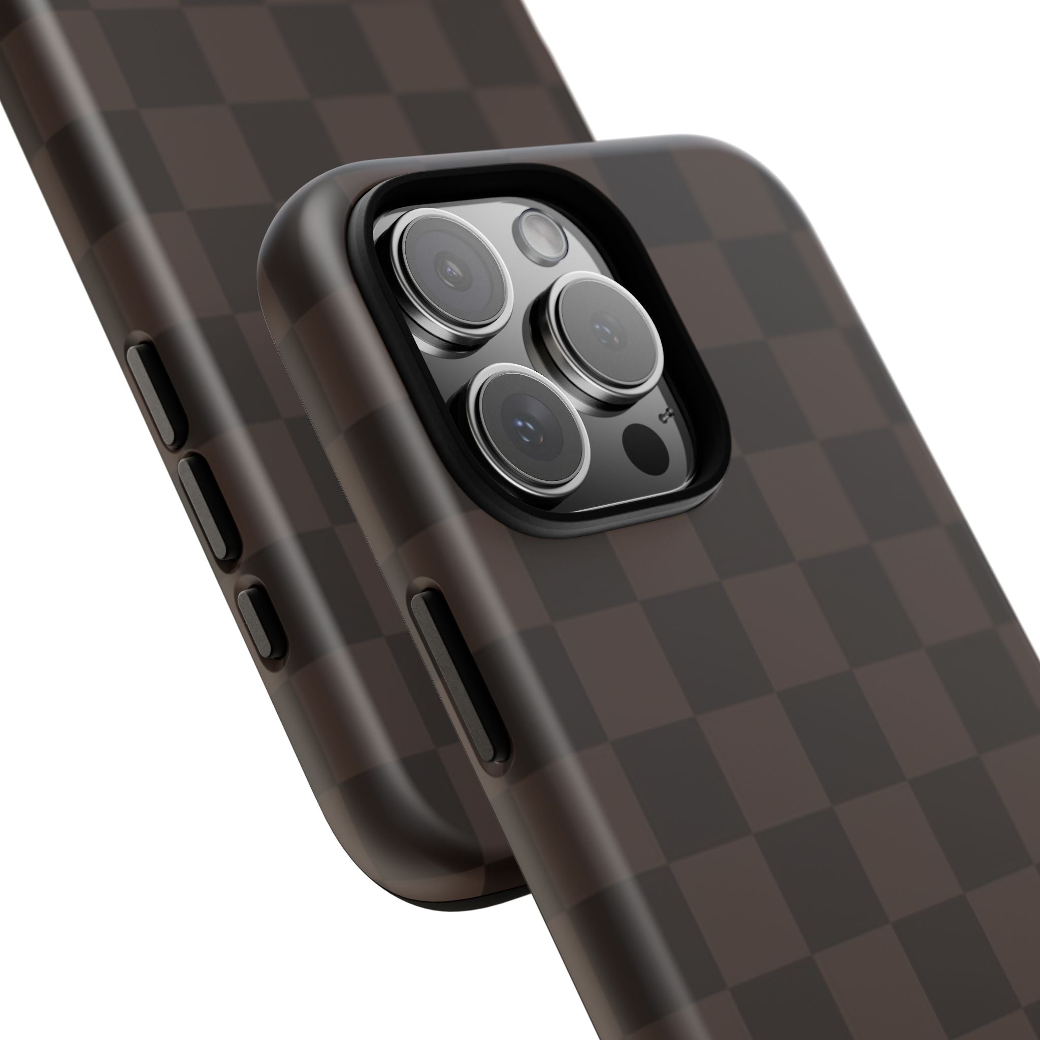 Lucky Chocolate Checkered  — Brown Grid Protective Cover