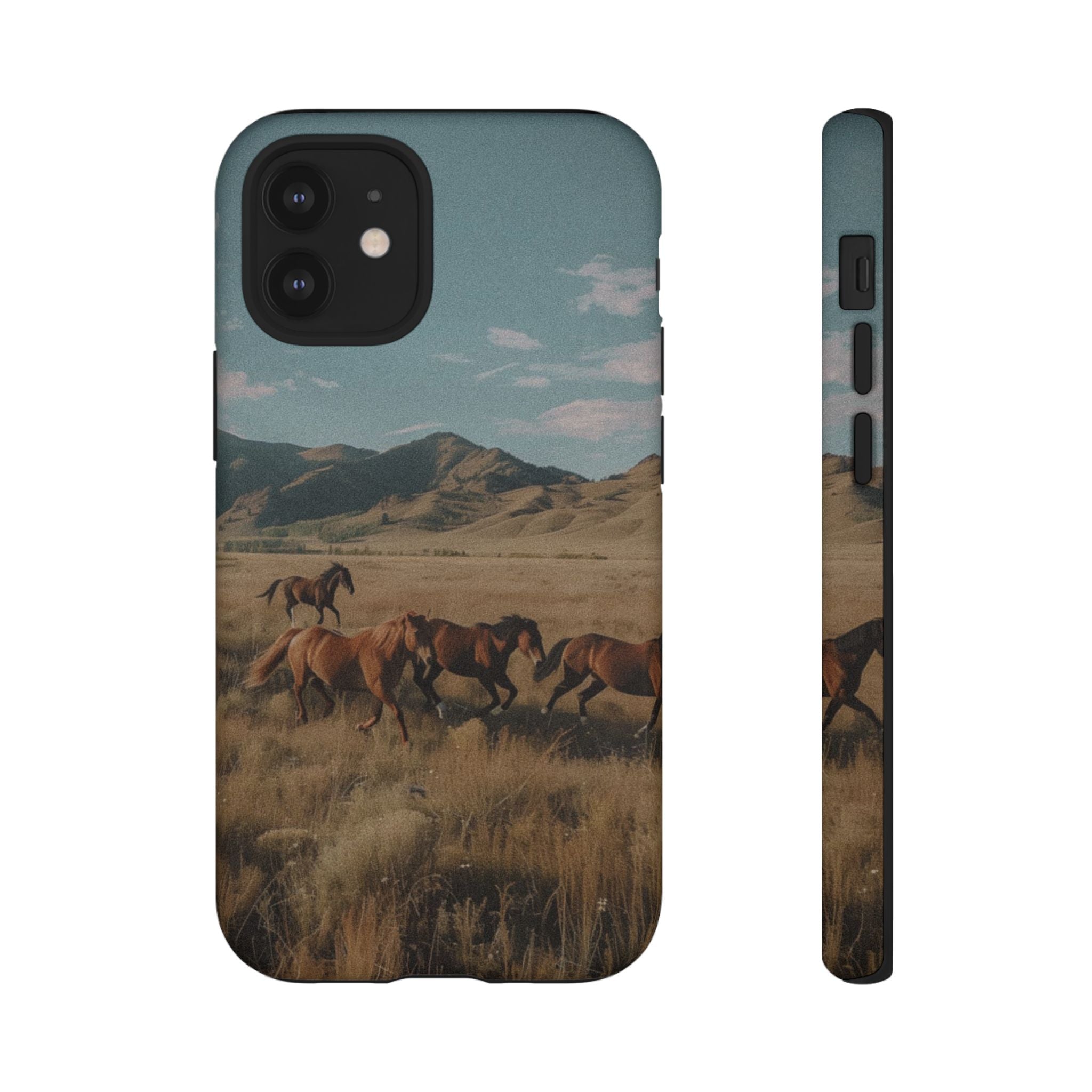Wild Mustang – Durable Protective iPhone Case with Scenic Desert Horse Design