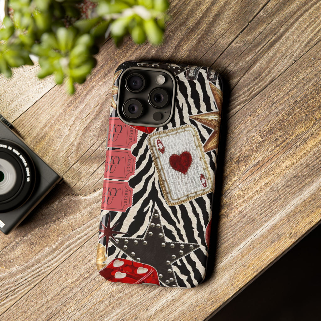 Retro Vegas Zebra Print- Durable Phone Case