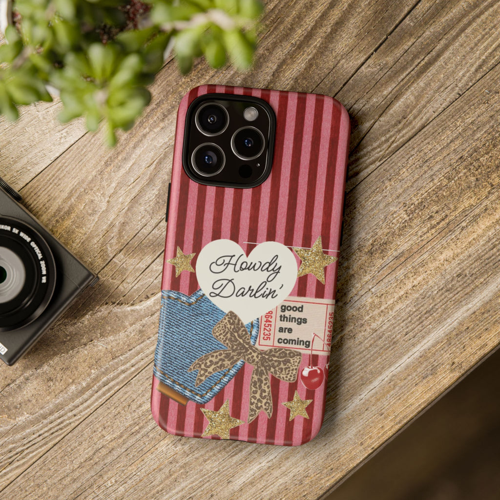 Howdy Darlin' Case — Denim Heart & Vintage Ticket Design