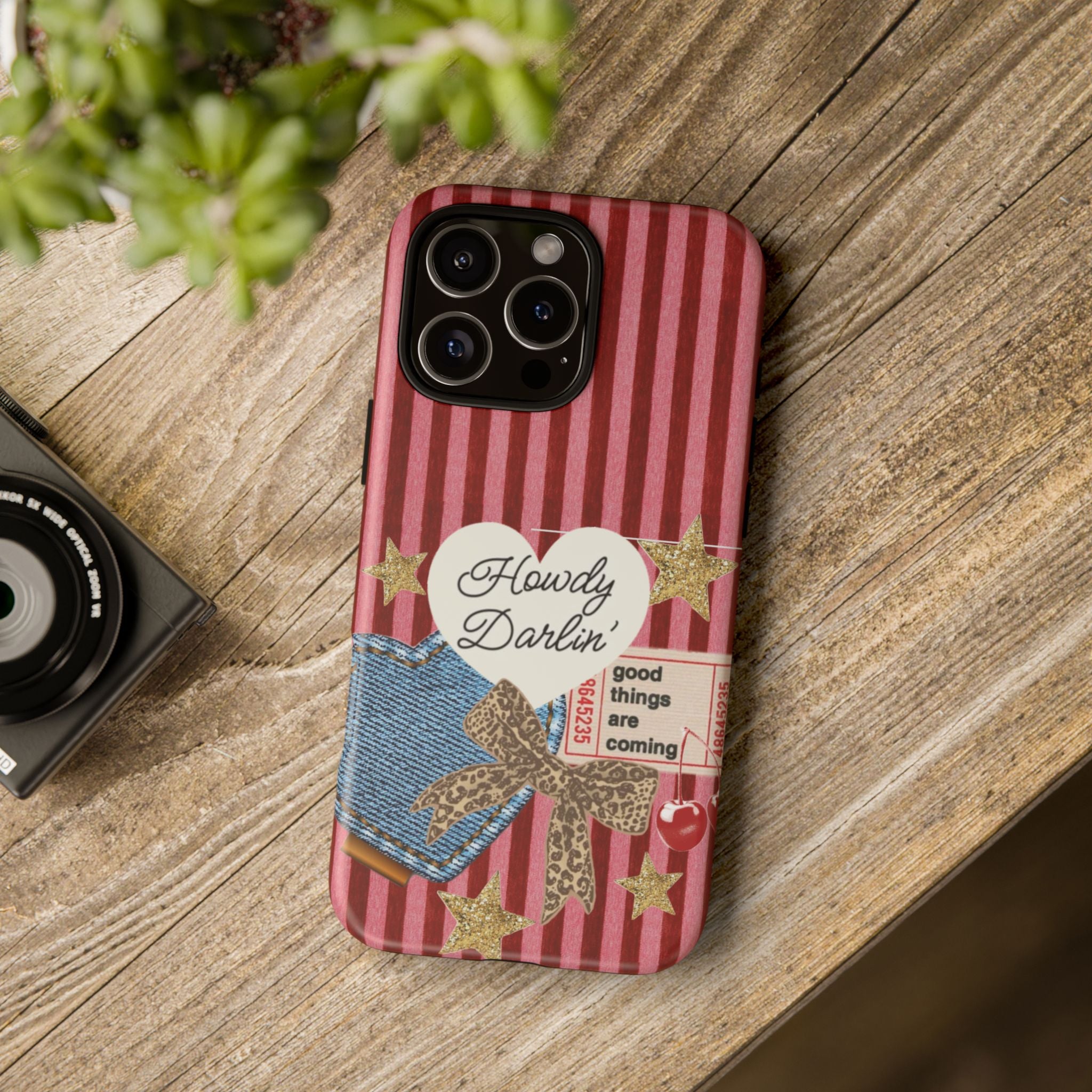 Howdy Darlin' Case — Denim Heart & Vintage Ticket Design