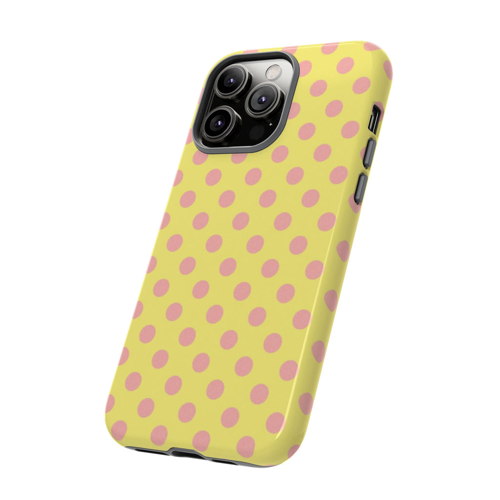 Yellow Polka Dot Phone Case — Cute Pink Dot Tough Case
