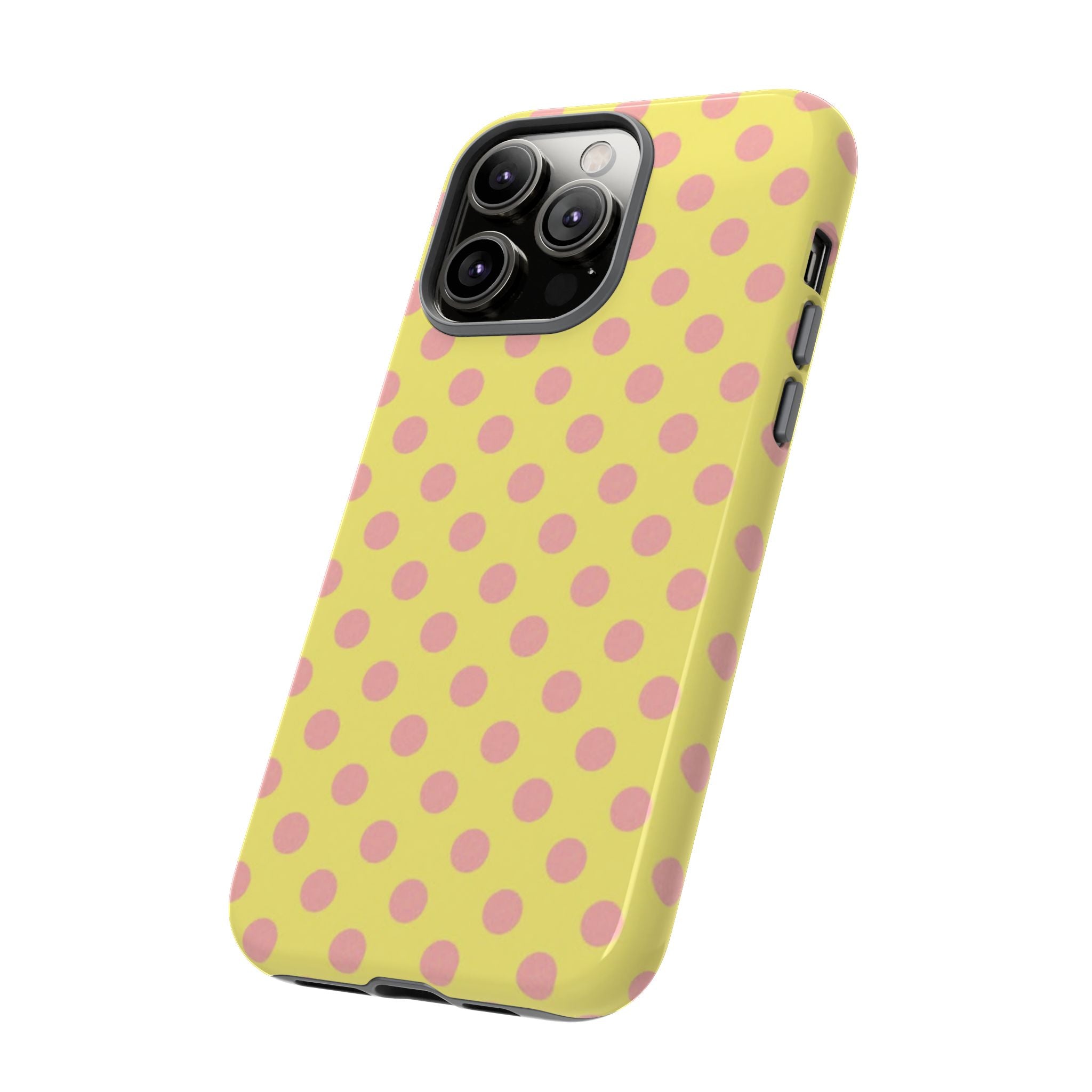 Yellow Polka Dot Phone Case — Cute Pink Dot Tough Case