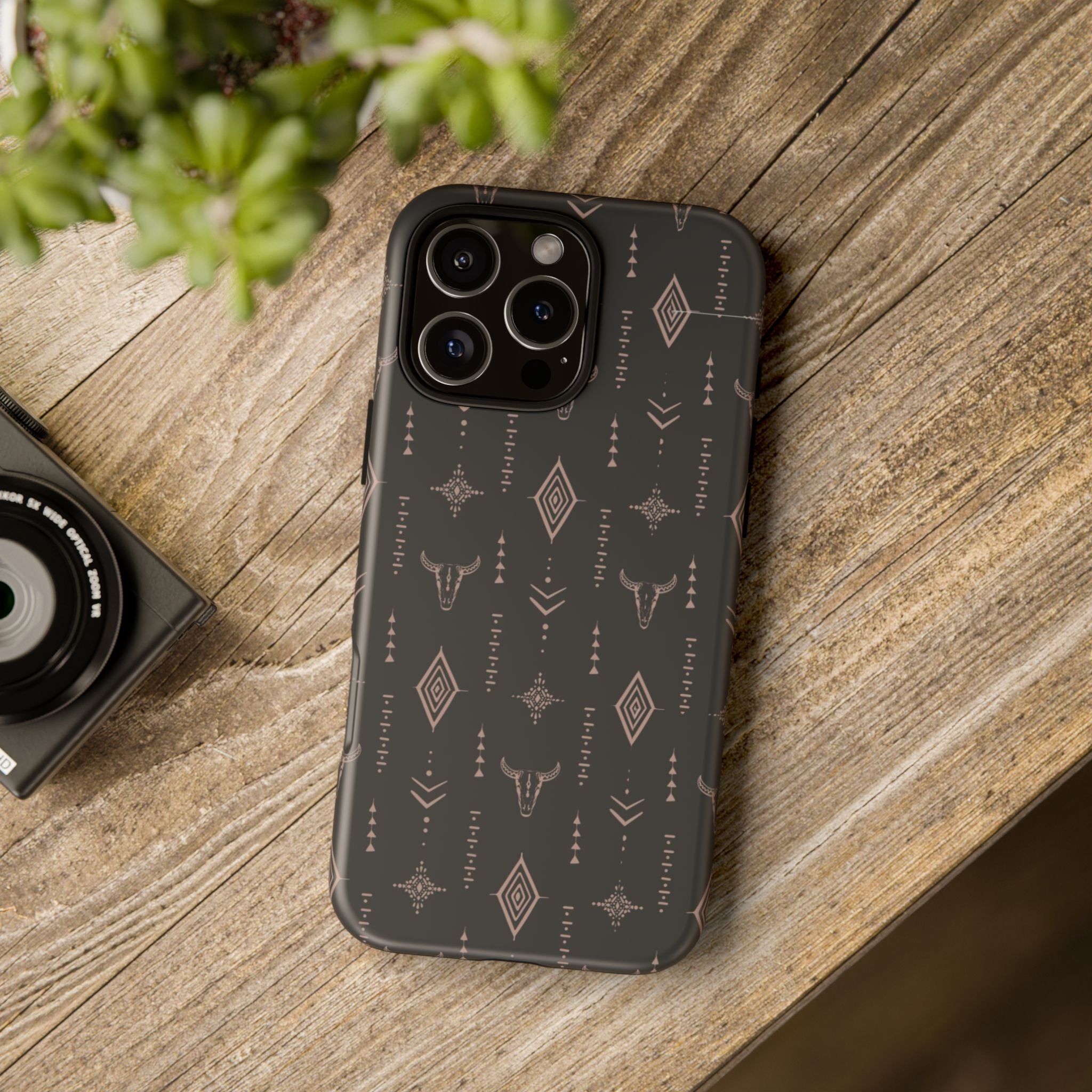 Western Diamond Bull Tough Phone Case — Protective Southwestern Pattern