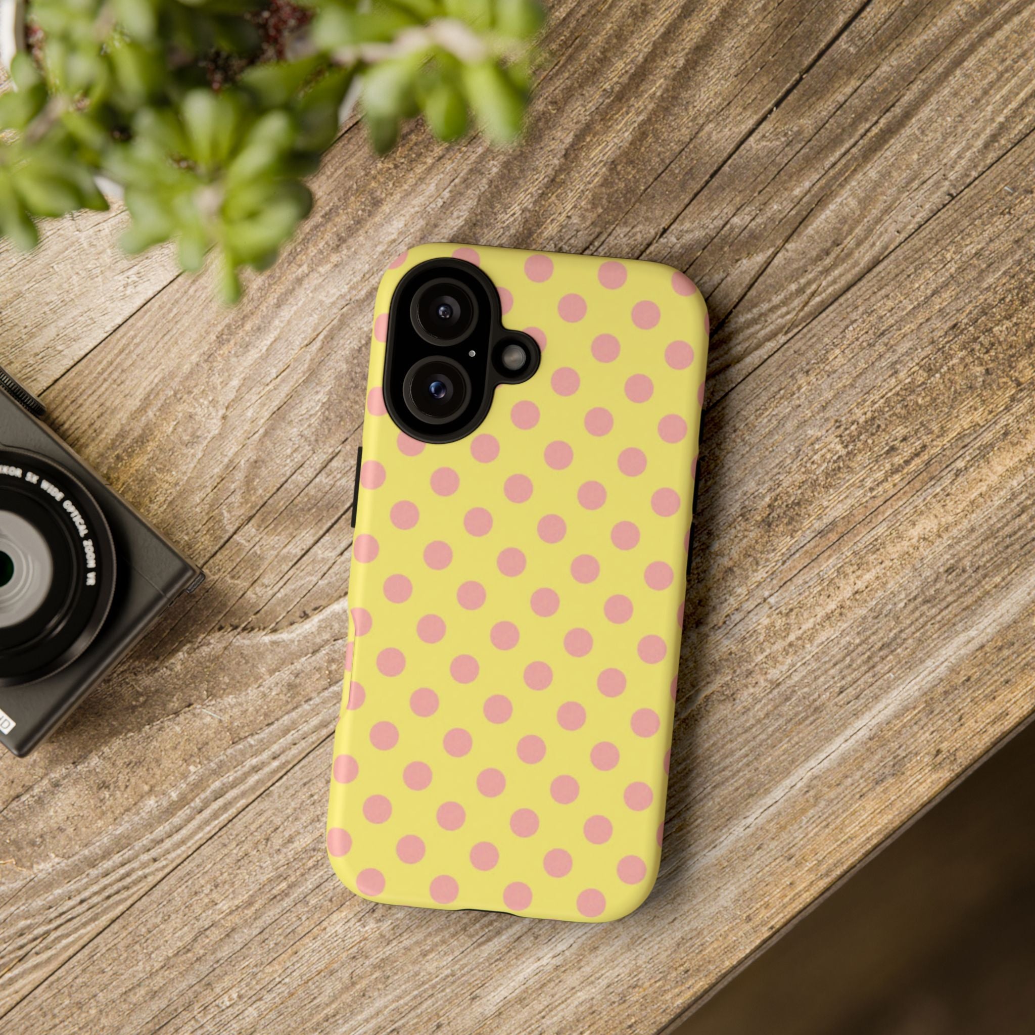 Yellow Polka Dot Phone Case — Cute Pink Dot Tough Case