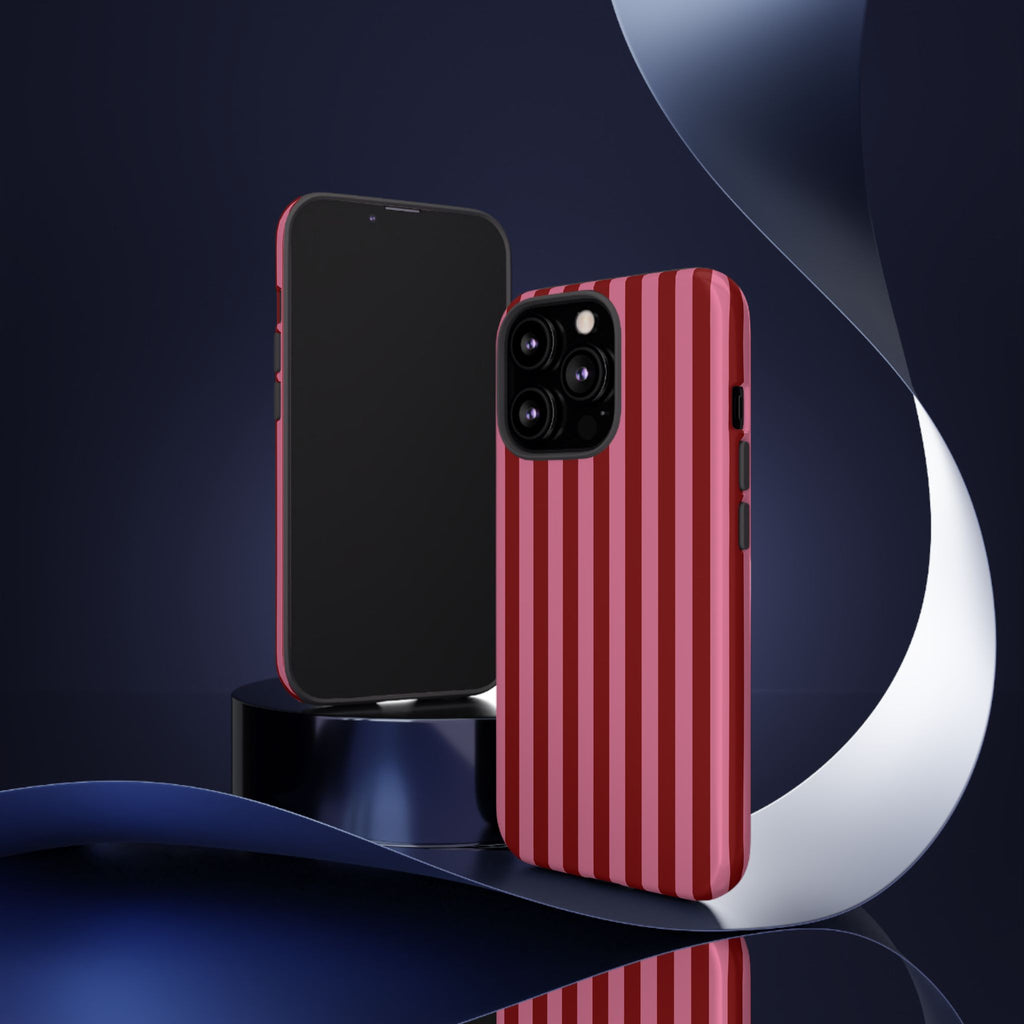 Ruby Red Stripes Case | Tough Phone Case