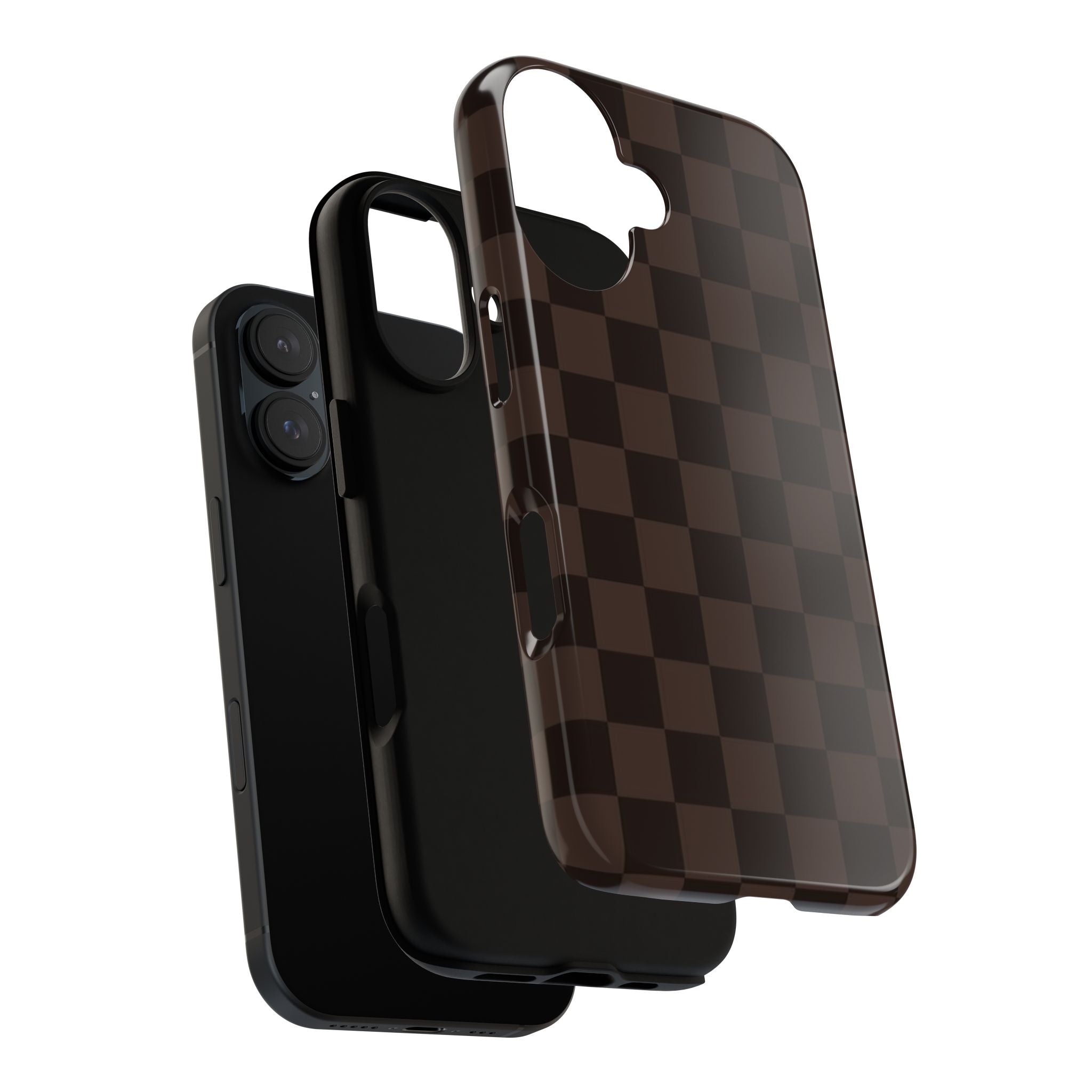 Lucky Chocolate Checkered  — Brown Grid Protective Cover