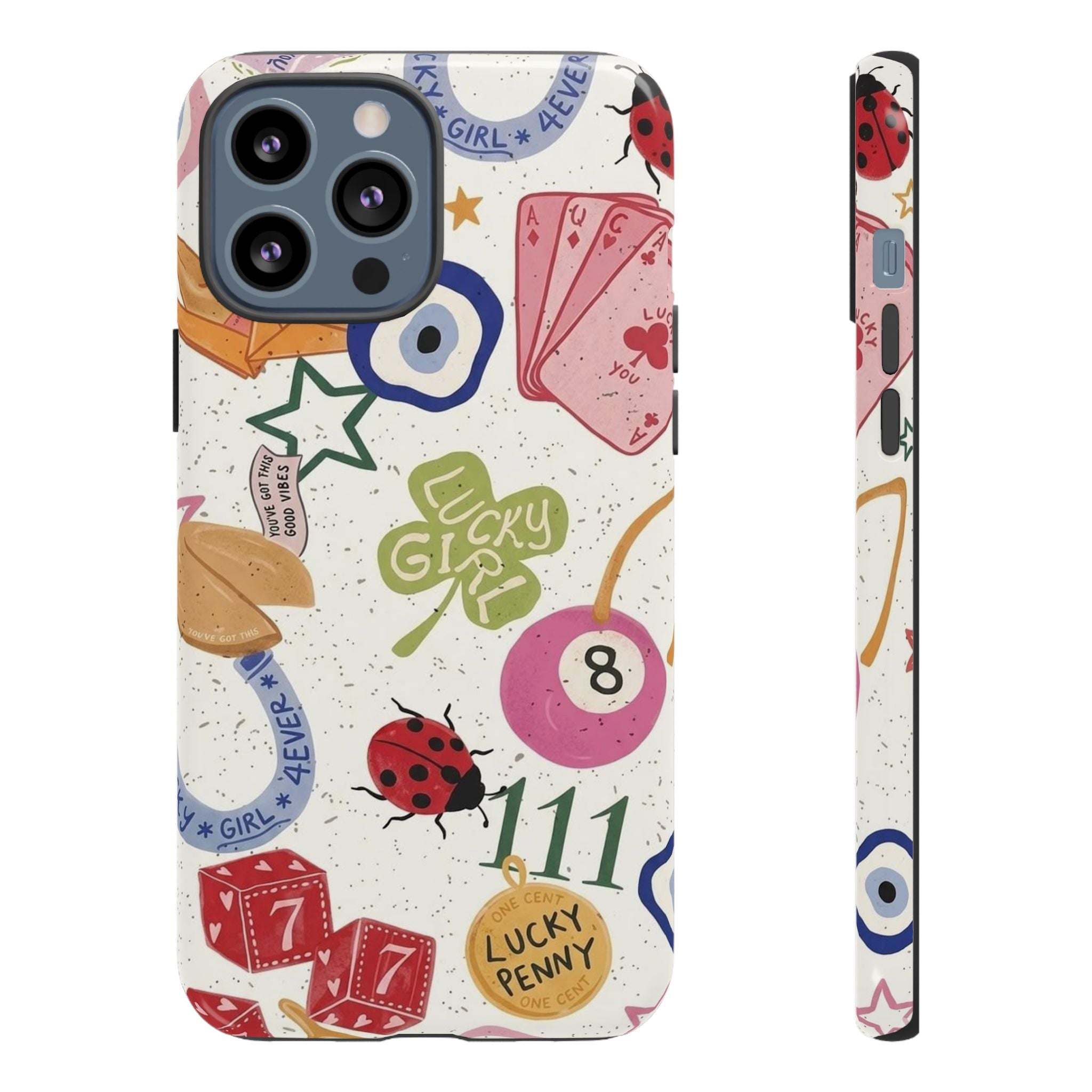 Lucky Charm Phone Case — 'Lucky Girl' Sticker Collage Design