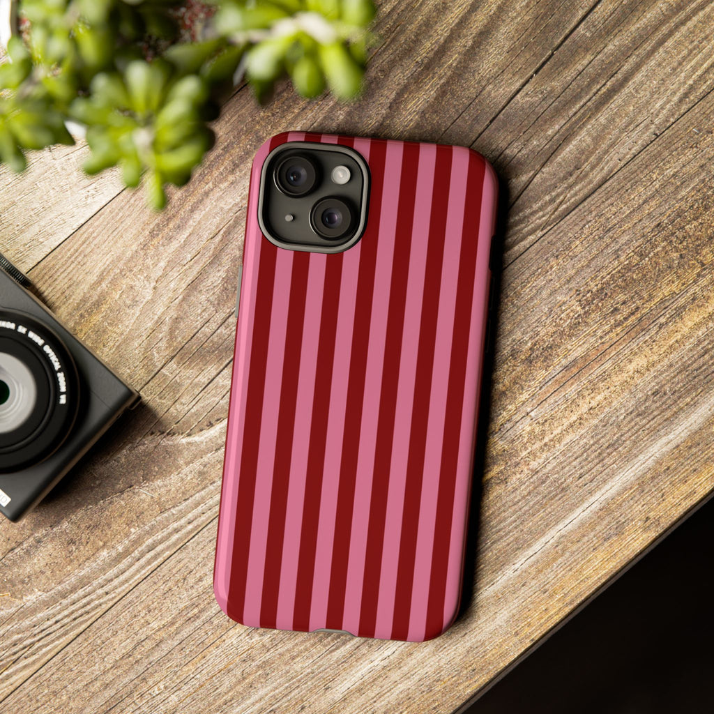 Ruby Red Stripes Case | Tough Phone Case
