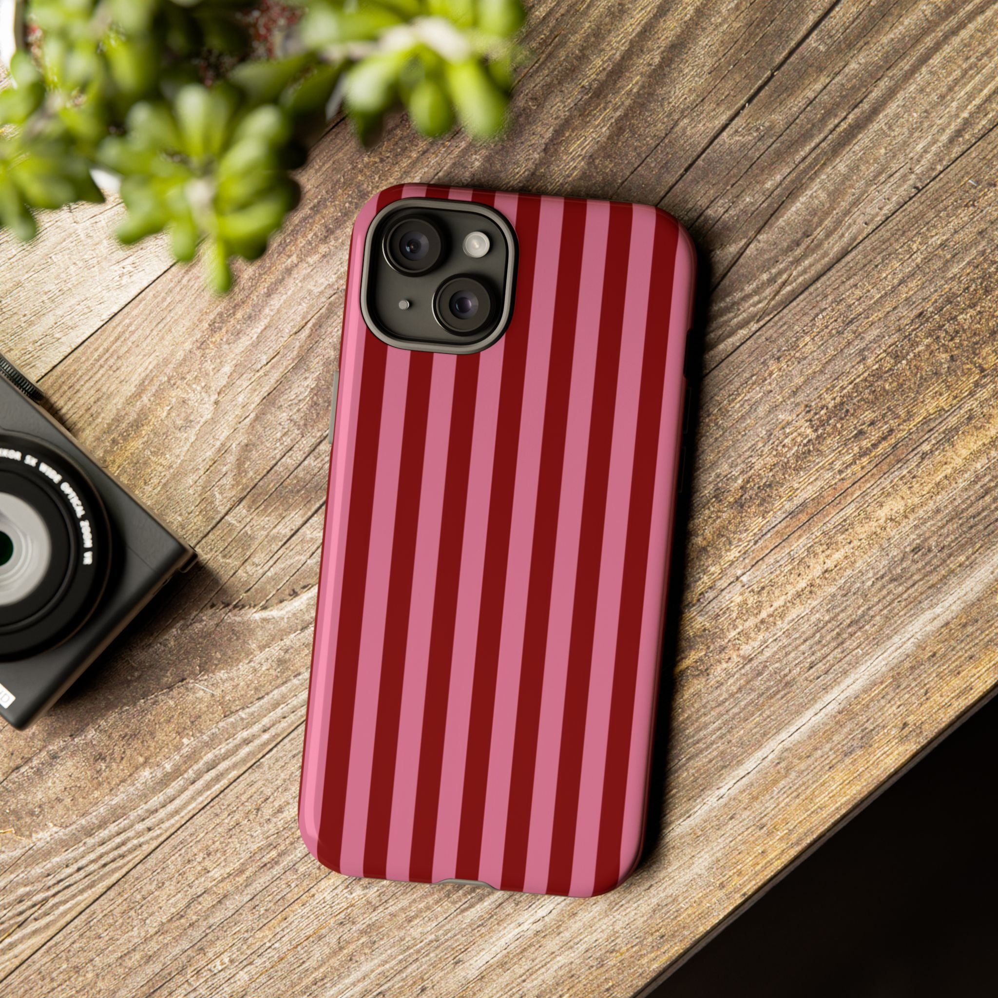 Ruby Red Stripes Case | Tough Phone Case