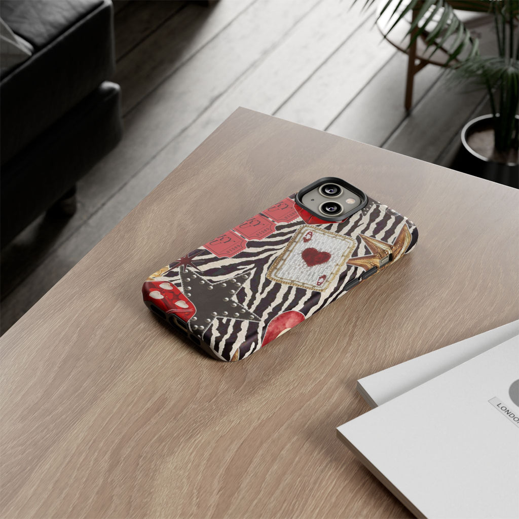 Retro Vegas Zebra Print- Durable Phone Case