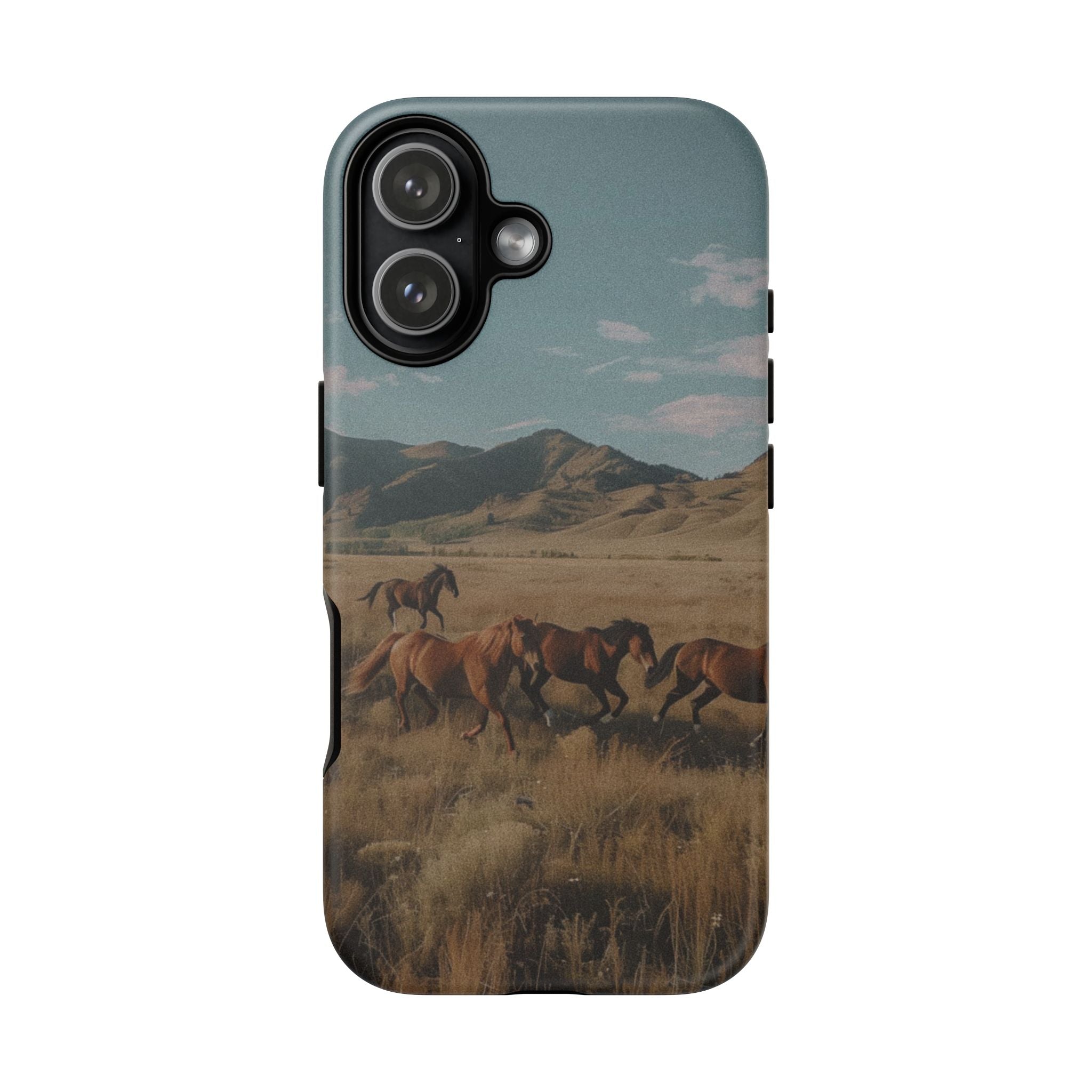 Wild Mustang – Durable Protective iPhone Case with Scenic Desert Horse Design