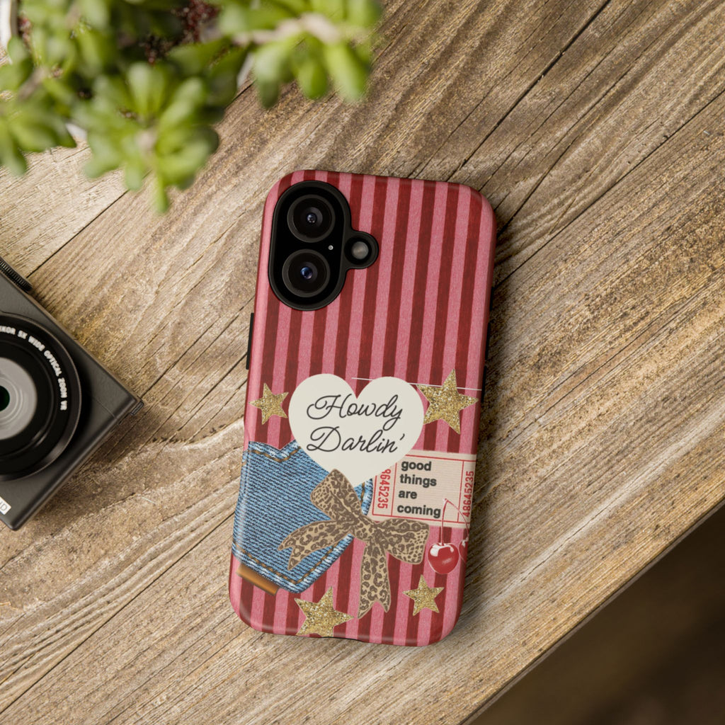 Howdy Darlin' Case — Denim Heart & Vintage Ticket Design