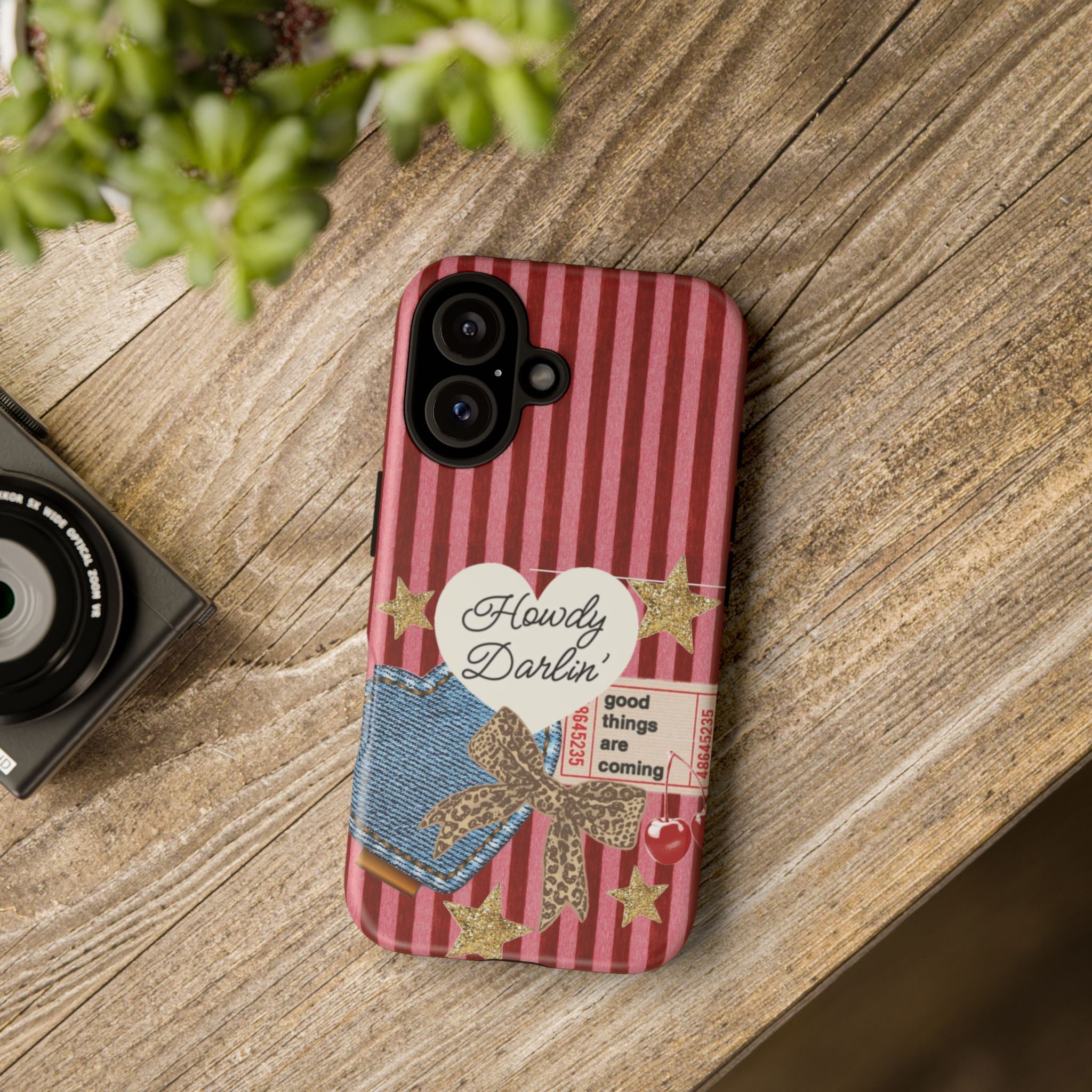 Howdy Darlin' Case — Denim Heart & Vintage Ticket Design