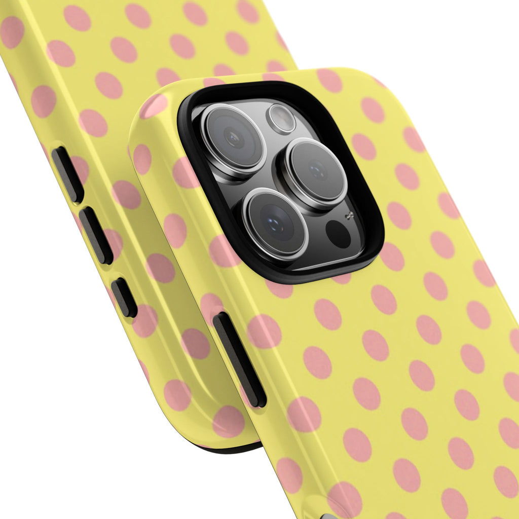Yellow Polka Dot Phone Case — Cute Pink Dot Tough Case