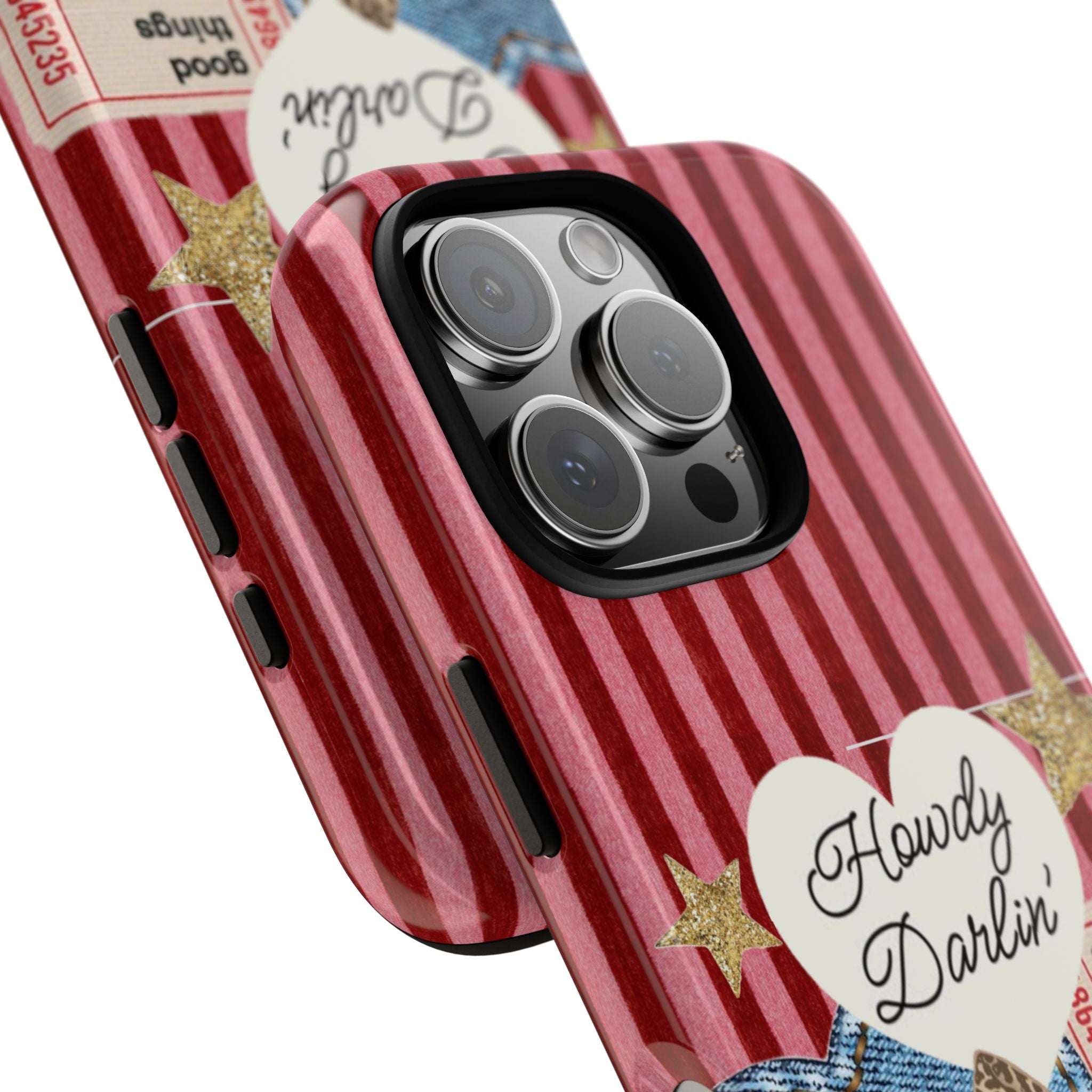 Howdy Darlin' Case — Denim Heart & Vintage Ticket Design