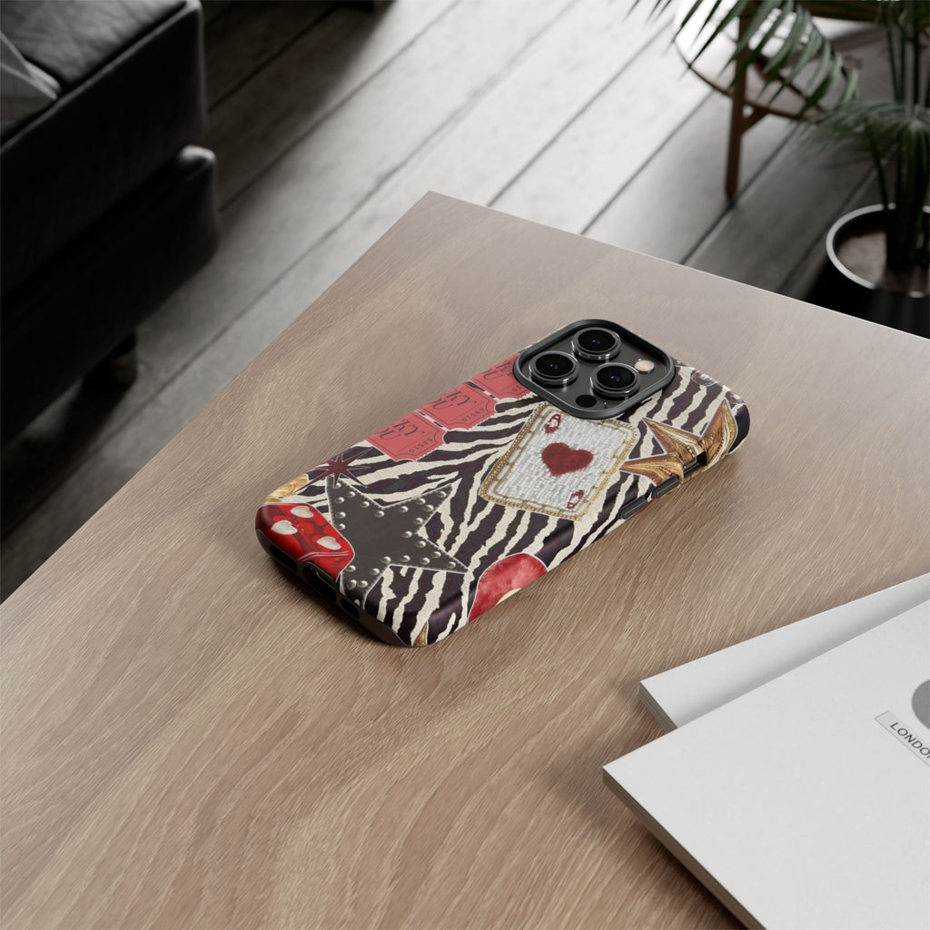 Retro Vegas Zebra Print- Durable Phone Case